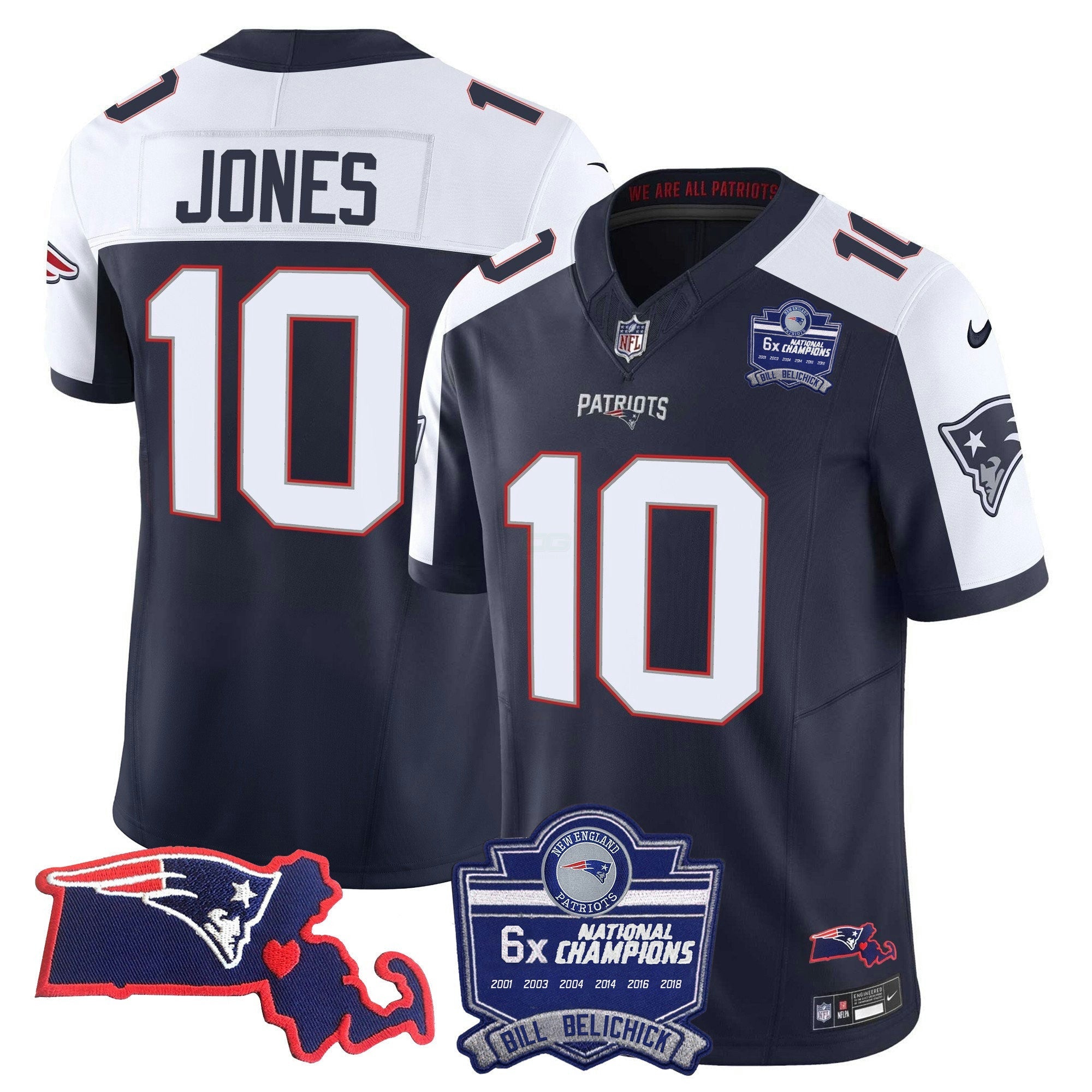 Camisa NFL Men’s Bill Belichick 6x Champions Patch Vapor Jersey