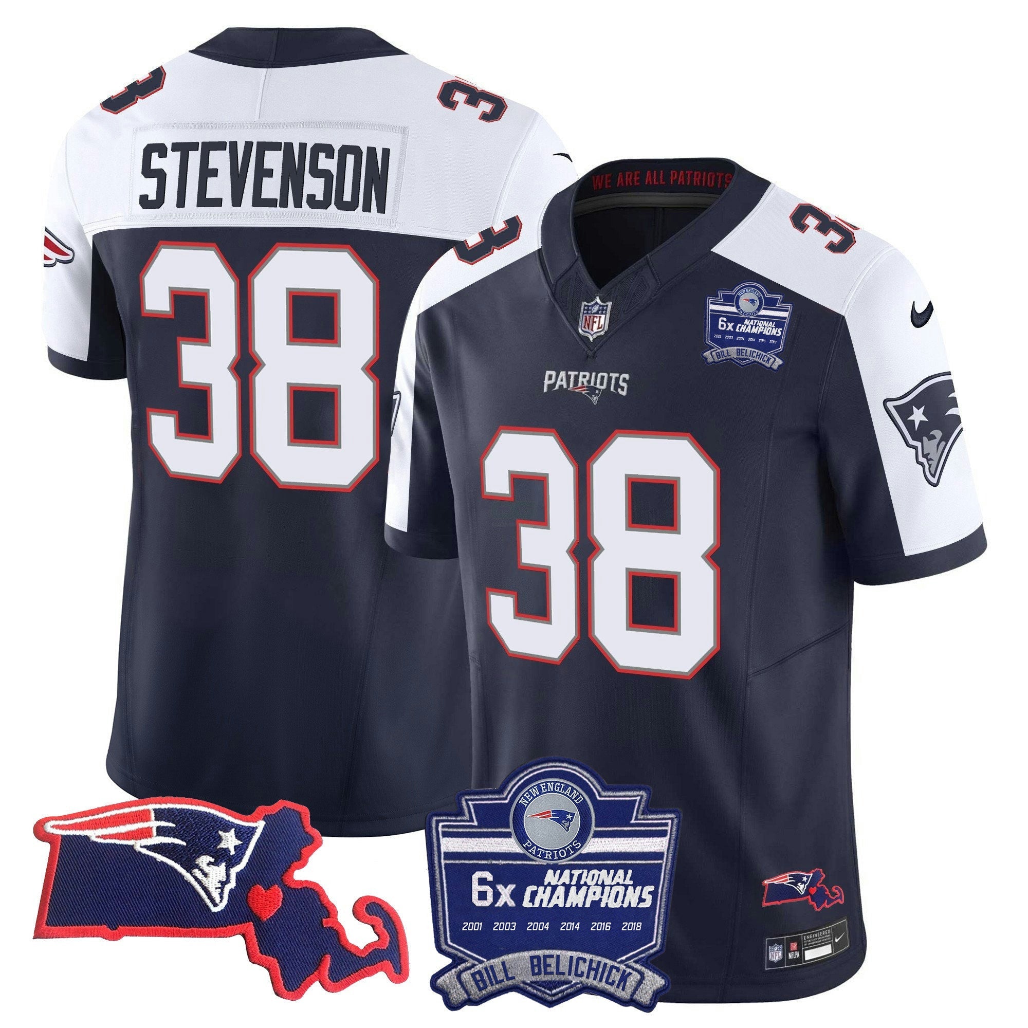 Camisa NFL Men’s Bill Belichick 6x Champions Patch Vapor Jersey