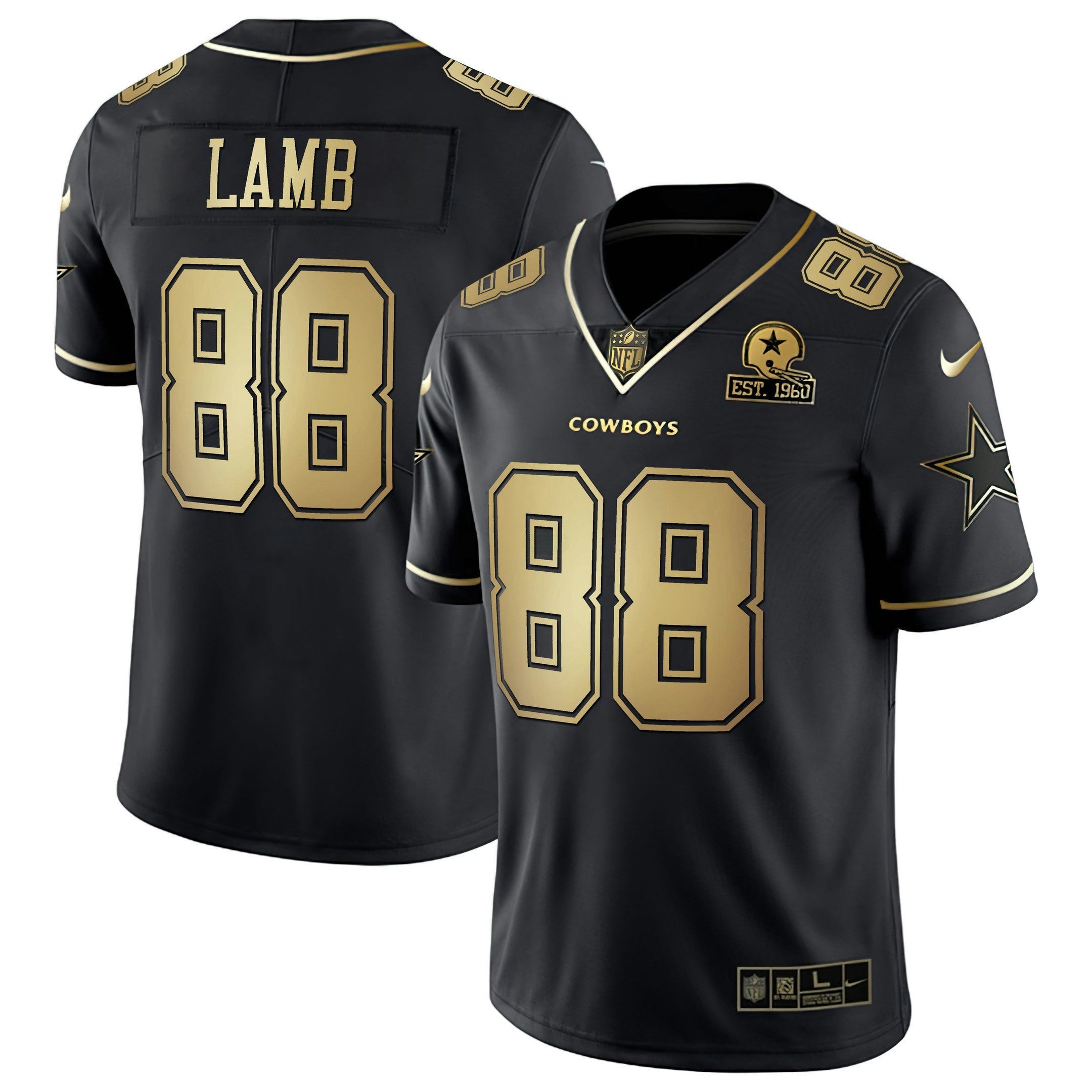 Camisa NFL Men’s Black & Branca Dourada Vapor Limited