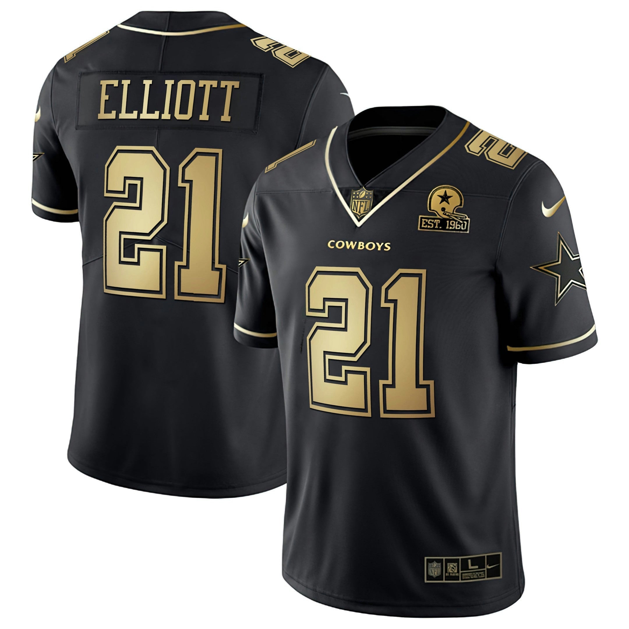 Camisa NFL Men’s Black & Branca Dourada Vapor Limited