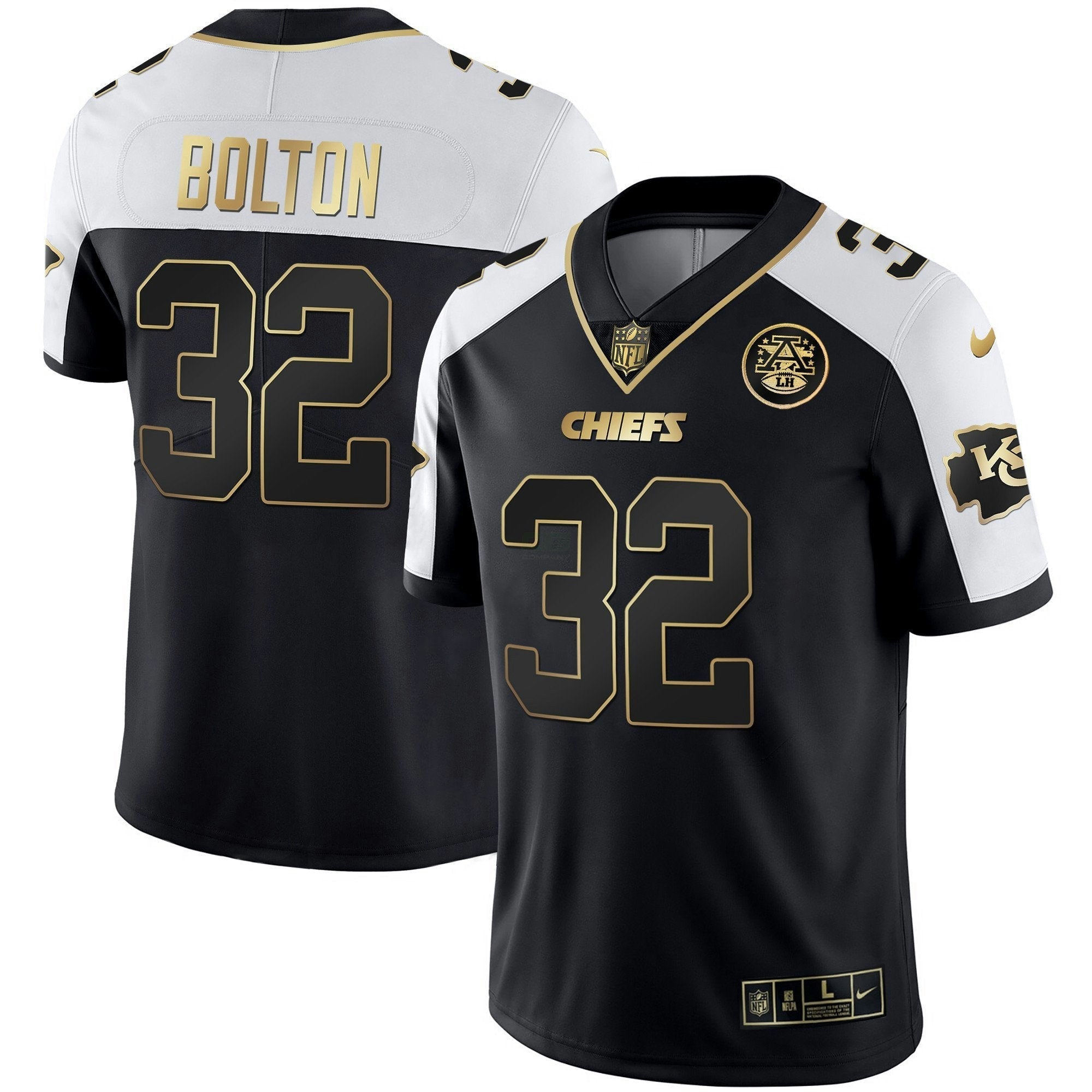 Camisa NFL Men’s Branca Dourada & Preta Dourada