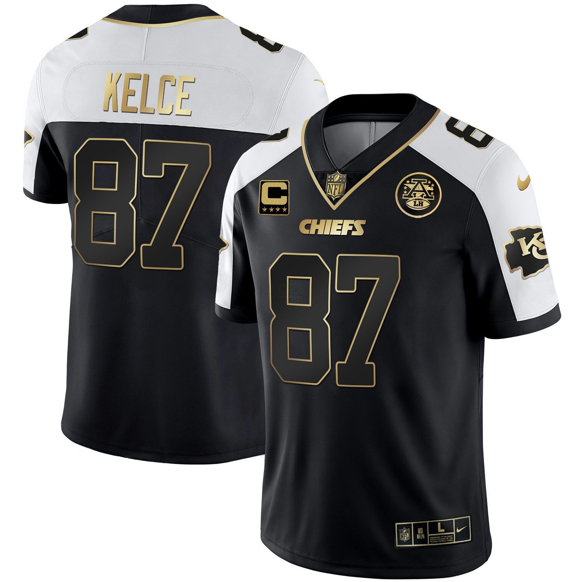 Camisa NFL Men’s Branca Dourada & Preta Dourada