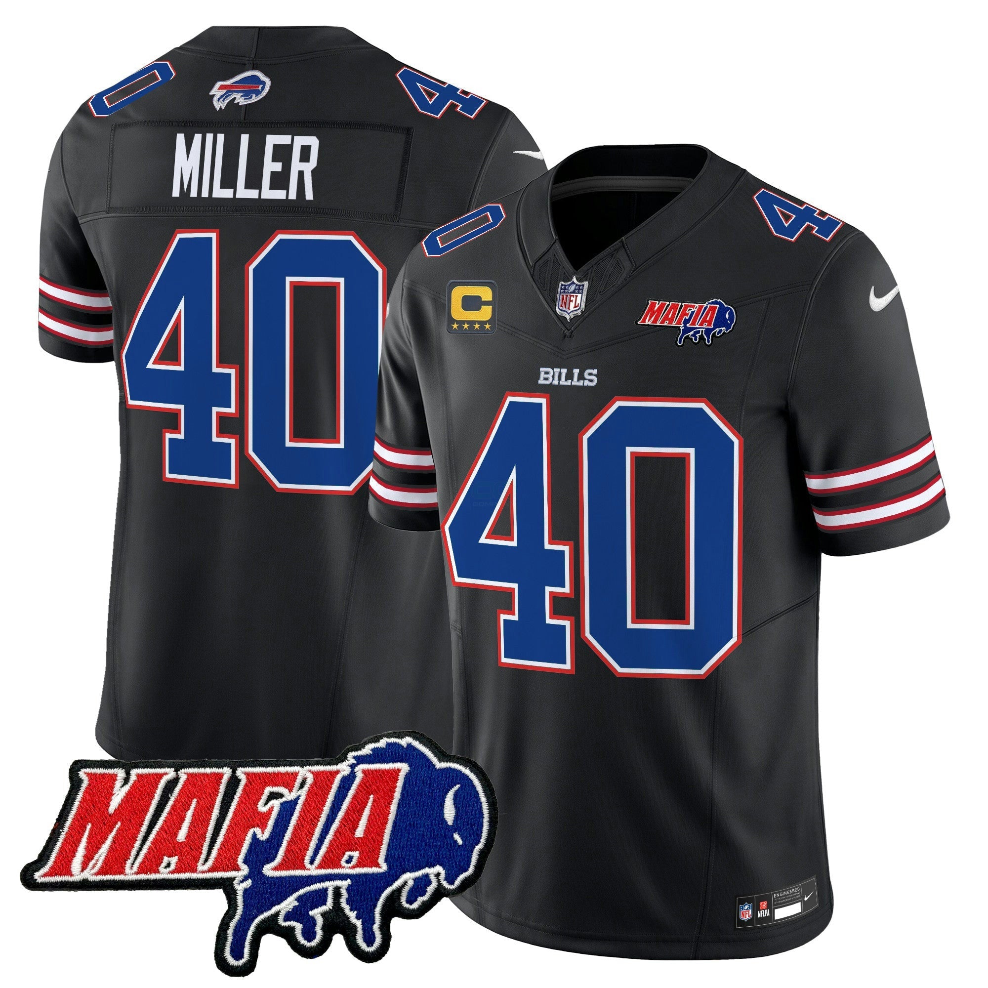 Camisa NFL Men’s Buffalo 2025 Mafia Patch Vapor Limited Jersey