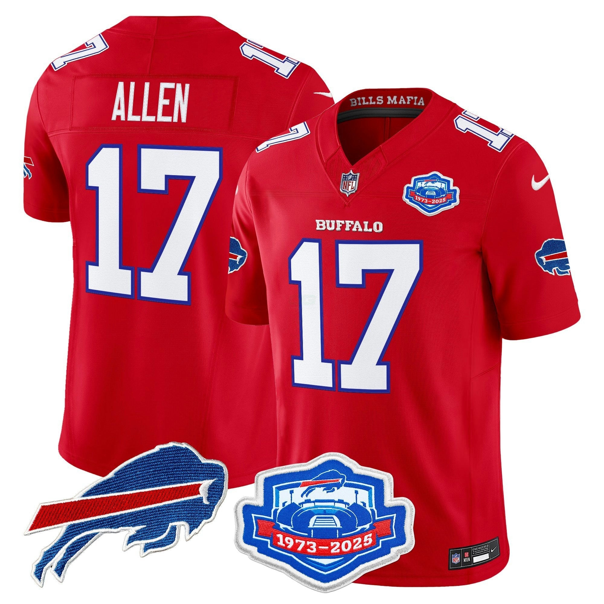 Camisa NFL Men’s Buffalo 2025 “Rivalries” Vapor Limited Jersey – Farewell Season Patch