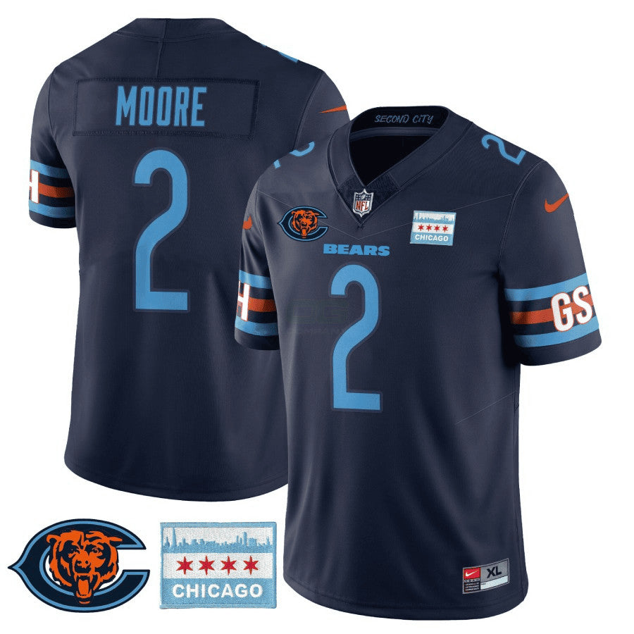 Camisa NFL Men’s Chicago City Edition GSH Jersey – Chicago Flag
