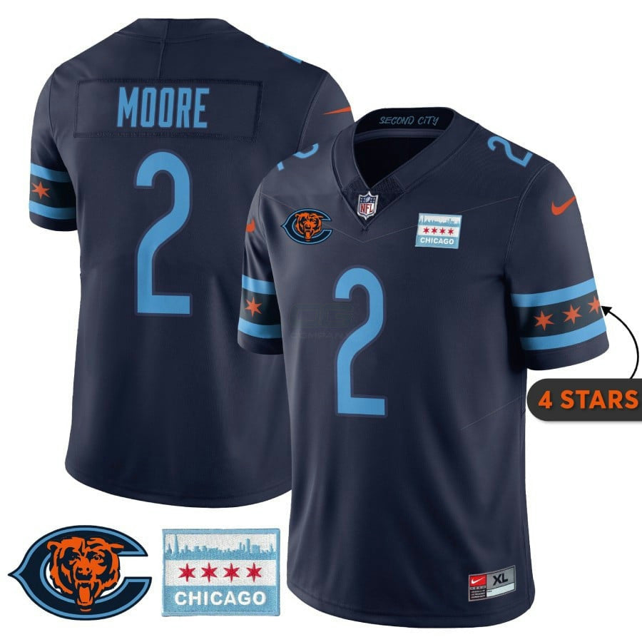 Camisa NFL Men’s Chicago City Edition Jersey – Chicago Flag
