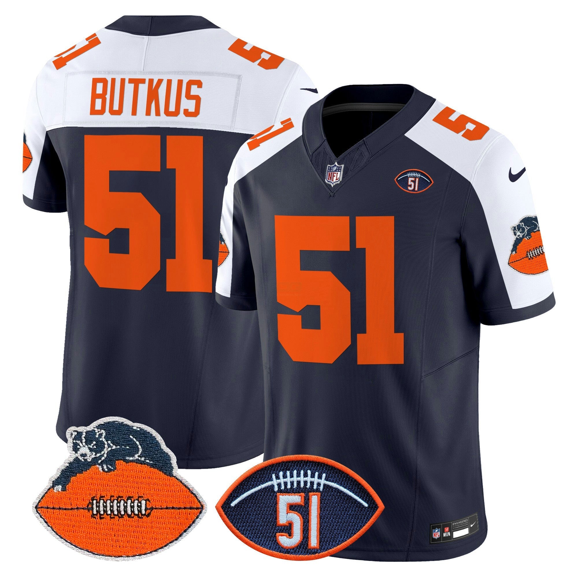Camisa NFL Men’s Chicago Dick Butkus Patch Throwback Vapor Limited Jersey