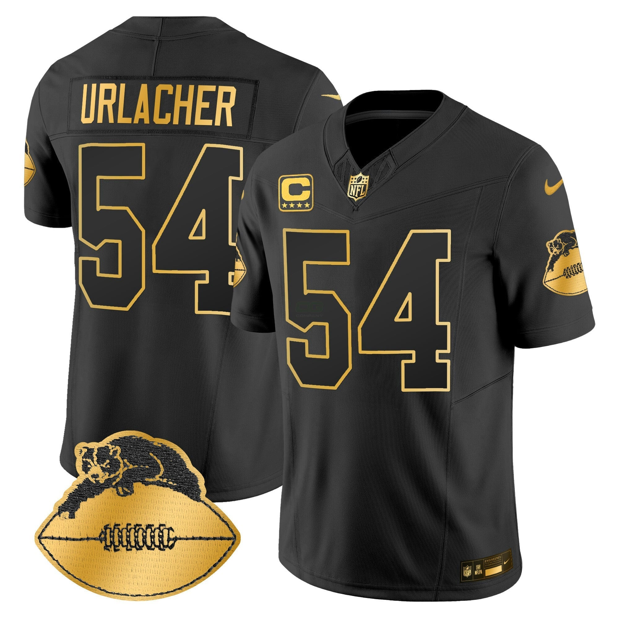Camisa NFL Men’s Chicago Throwback Dourada Vapor Limited Jersey