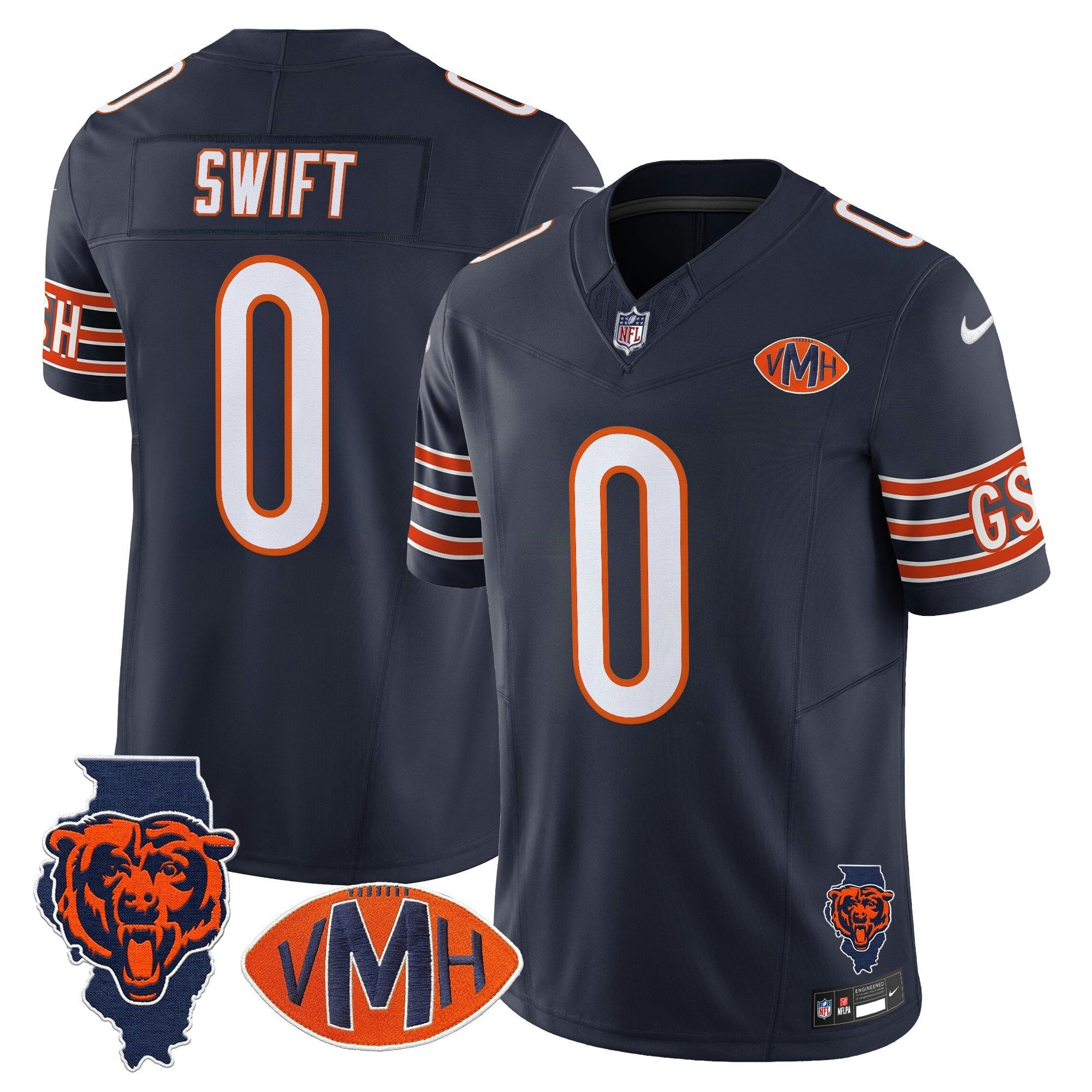 Camisa NFL Men’s Chicago Virginia McCaskey Memorial Patch Vapor Jersey