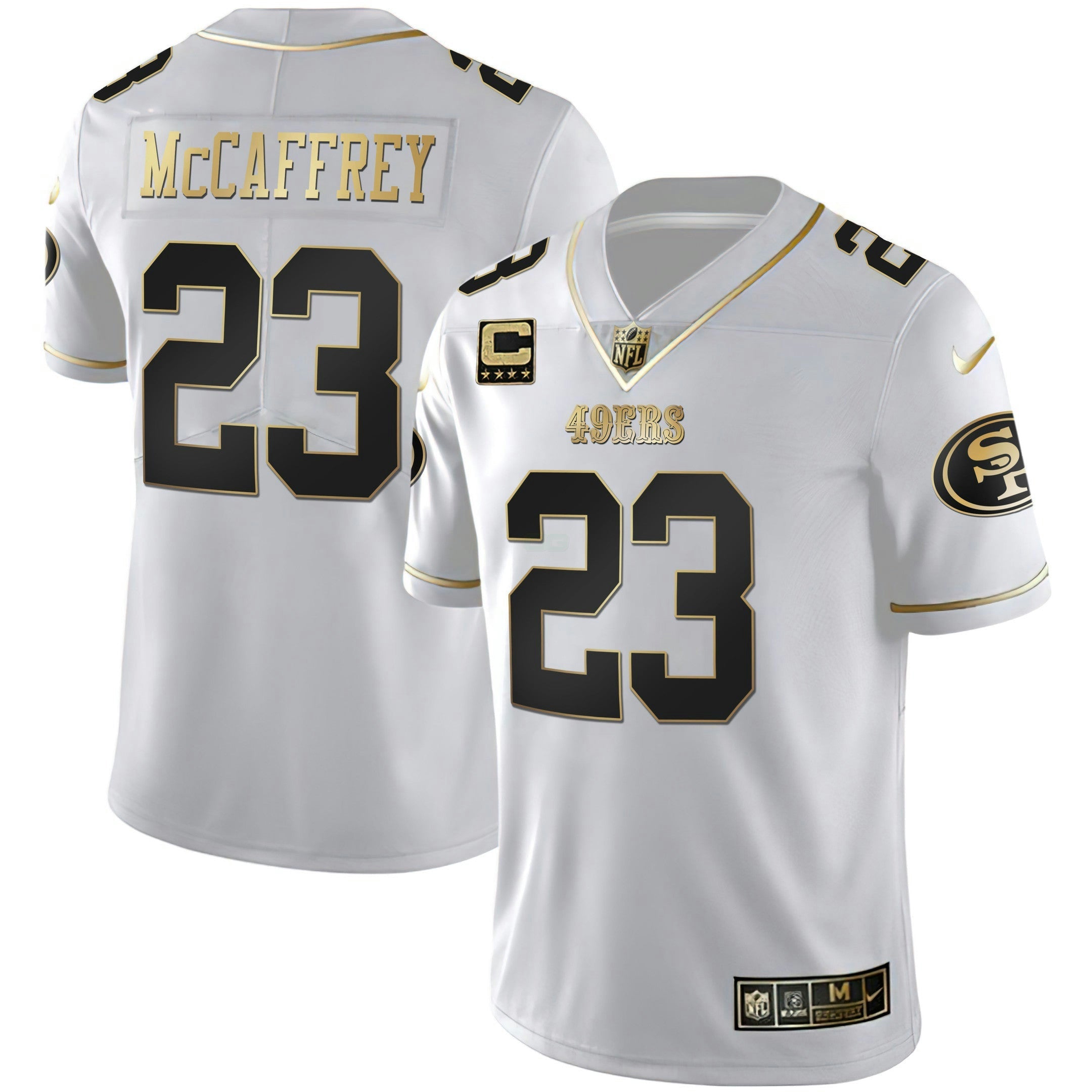 Camisa NFL Men’s Christian McCaffrey Dourada & Split