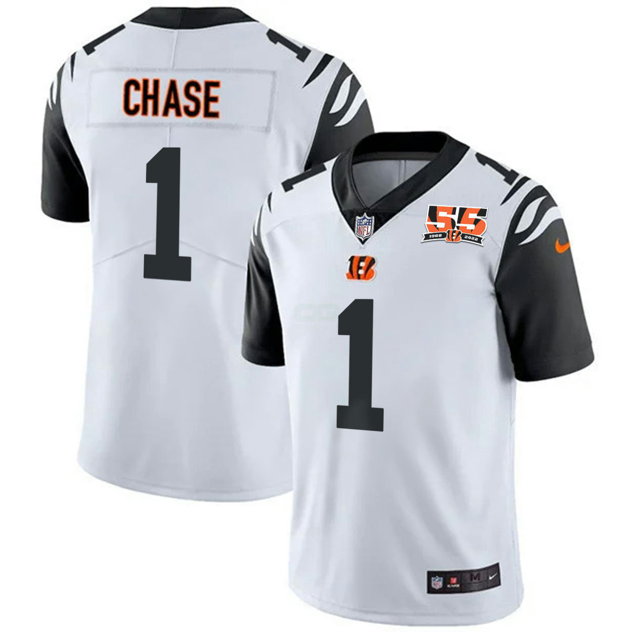 Camisa NFL Men’s Cincinnati 55th 1968 – 2022 Anniversary Patch Player Vapor Limited Jersey