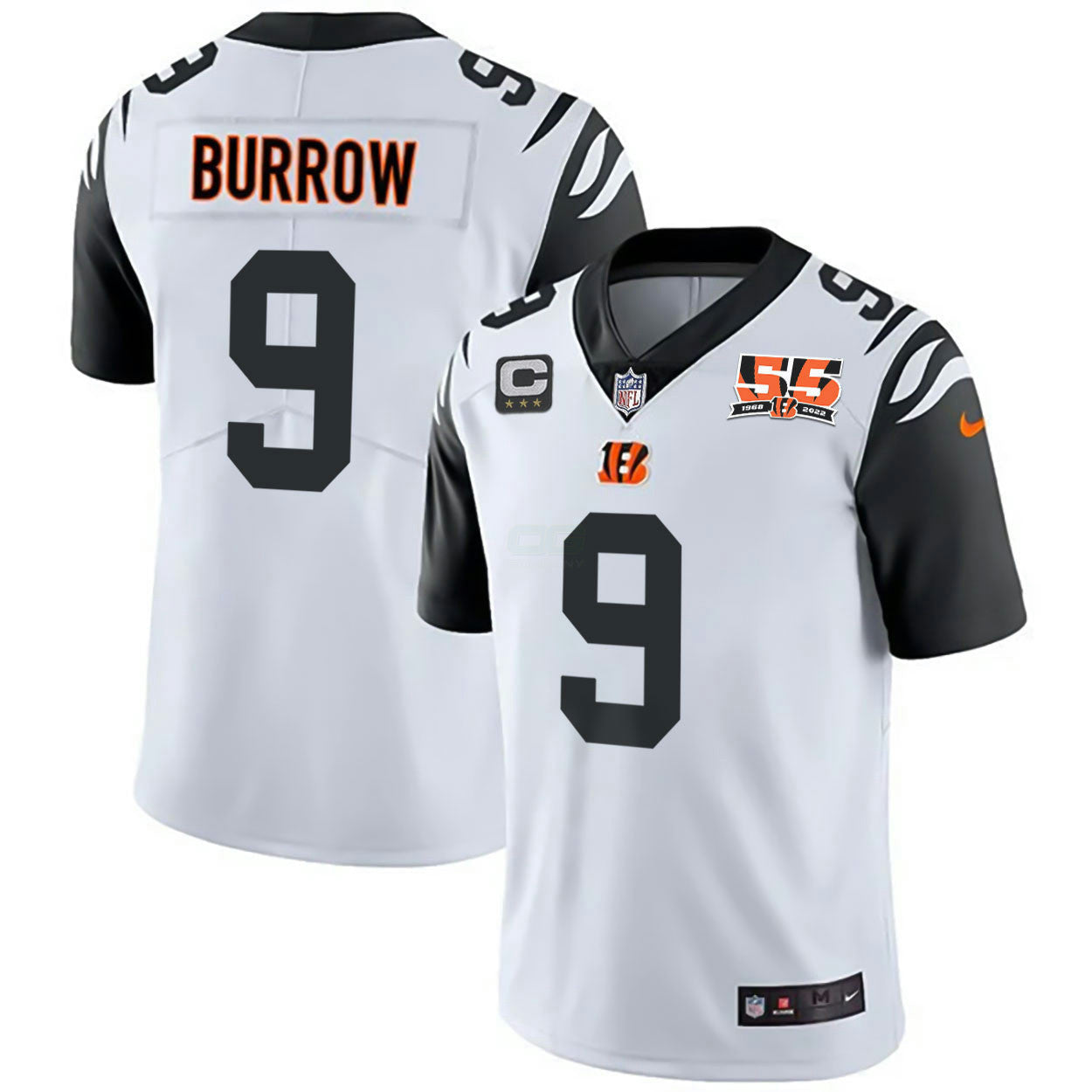 Camisa NFL Men’s Cincinnati 55th 1968 – 2022 Anniversary Patch Player Vapor Limited Jersey