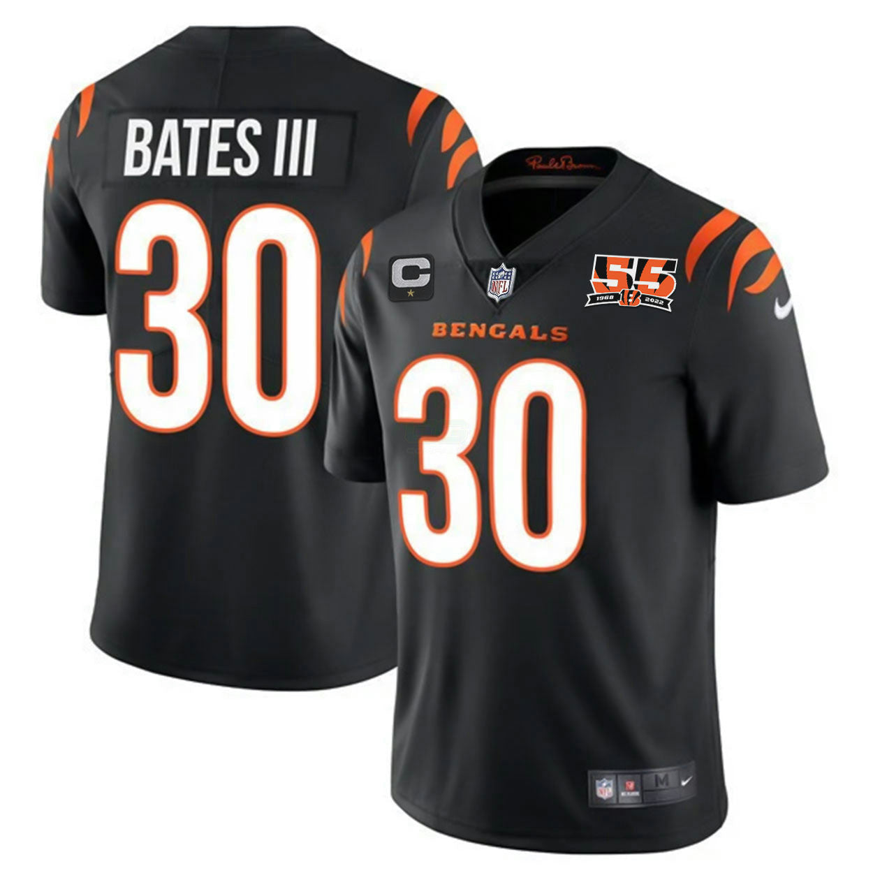 Camisa NFL Men’s Cincinnati 55th 1968 – 2022 Anniversary Patch Player Vapor Limited Jersey