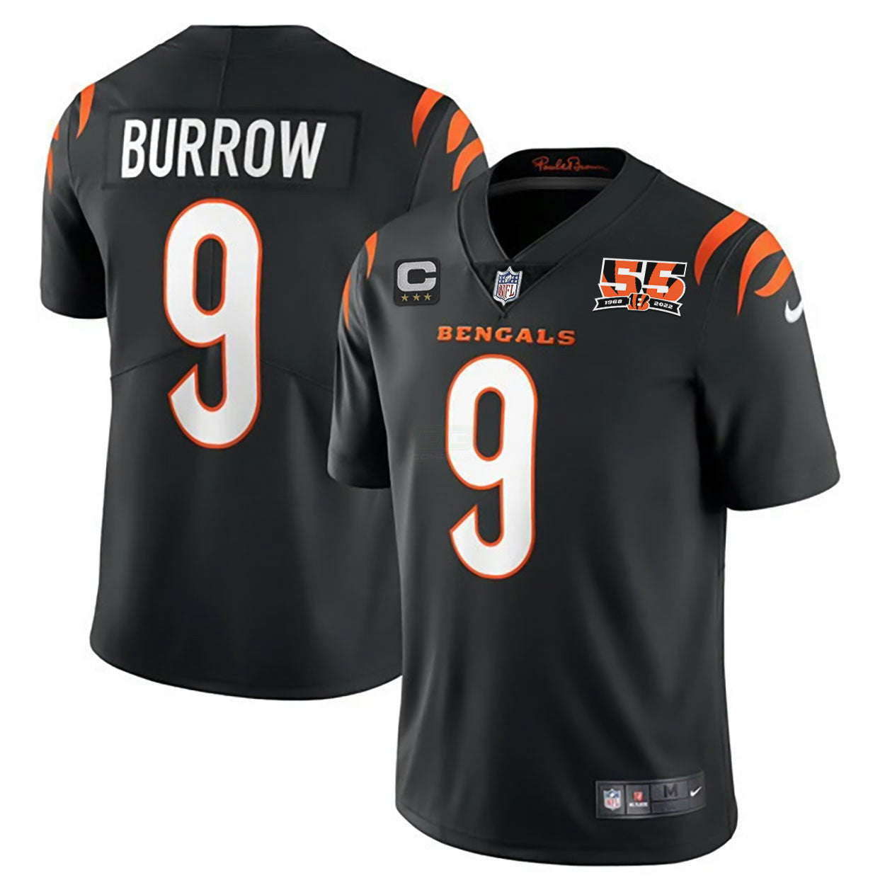 Camisa NFL Men’s Cincinnati 55th 1968 – 2022 Anniversary Patch Player Vapor Limited Jersey