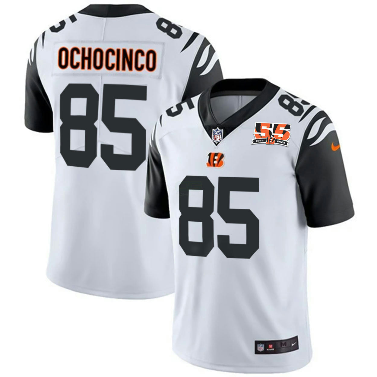 Camisa NFL Men’s Cincinnati 55th 1968 – 2022 Anniversary Patch Player Vapor Limited Jersey