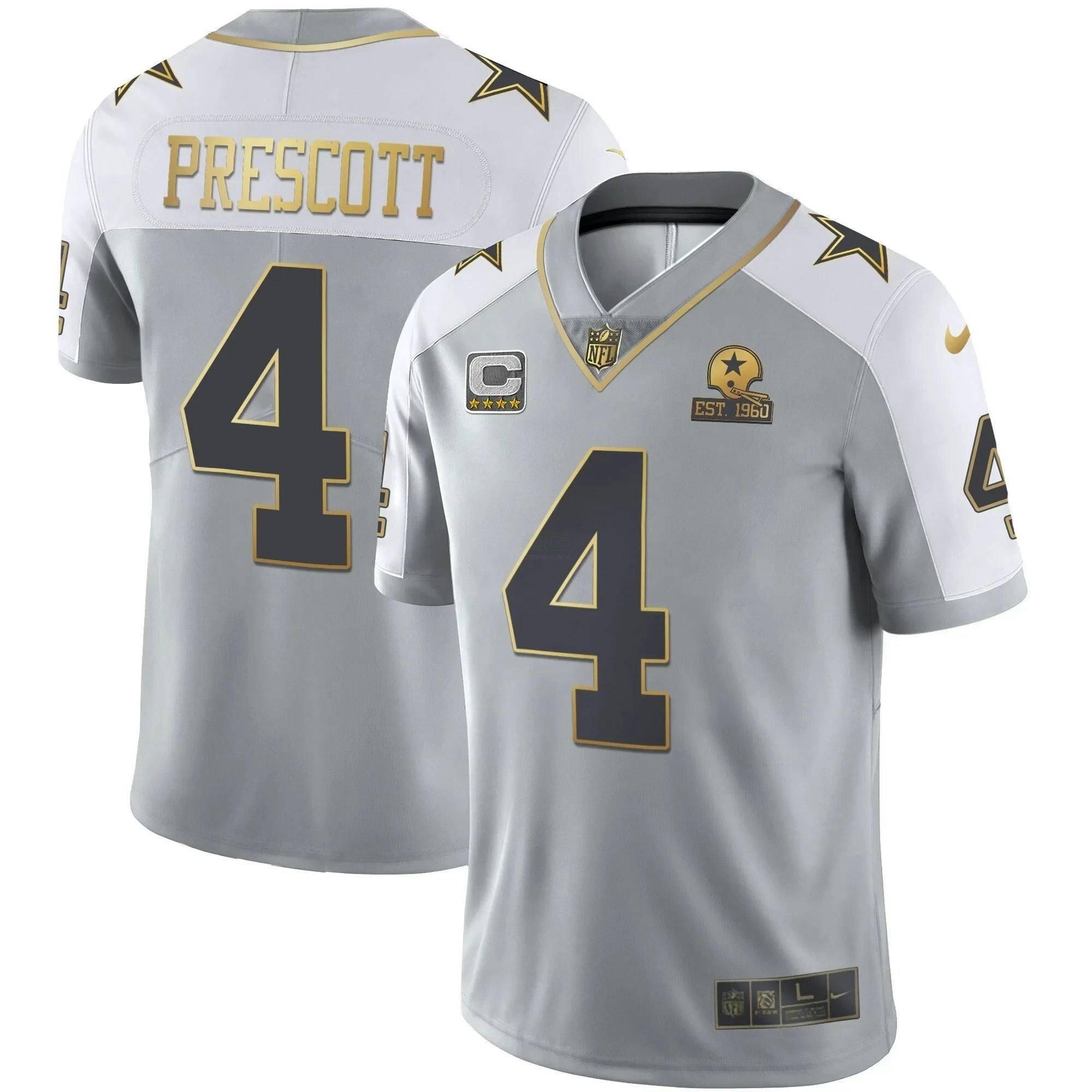Camisa NFL Men’s Cinza Dourada Vapor Est 1960 Patch - Cinza Dourada