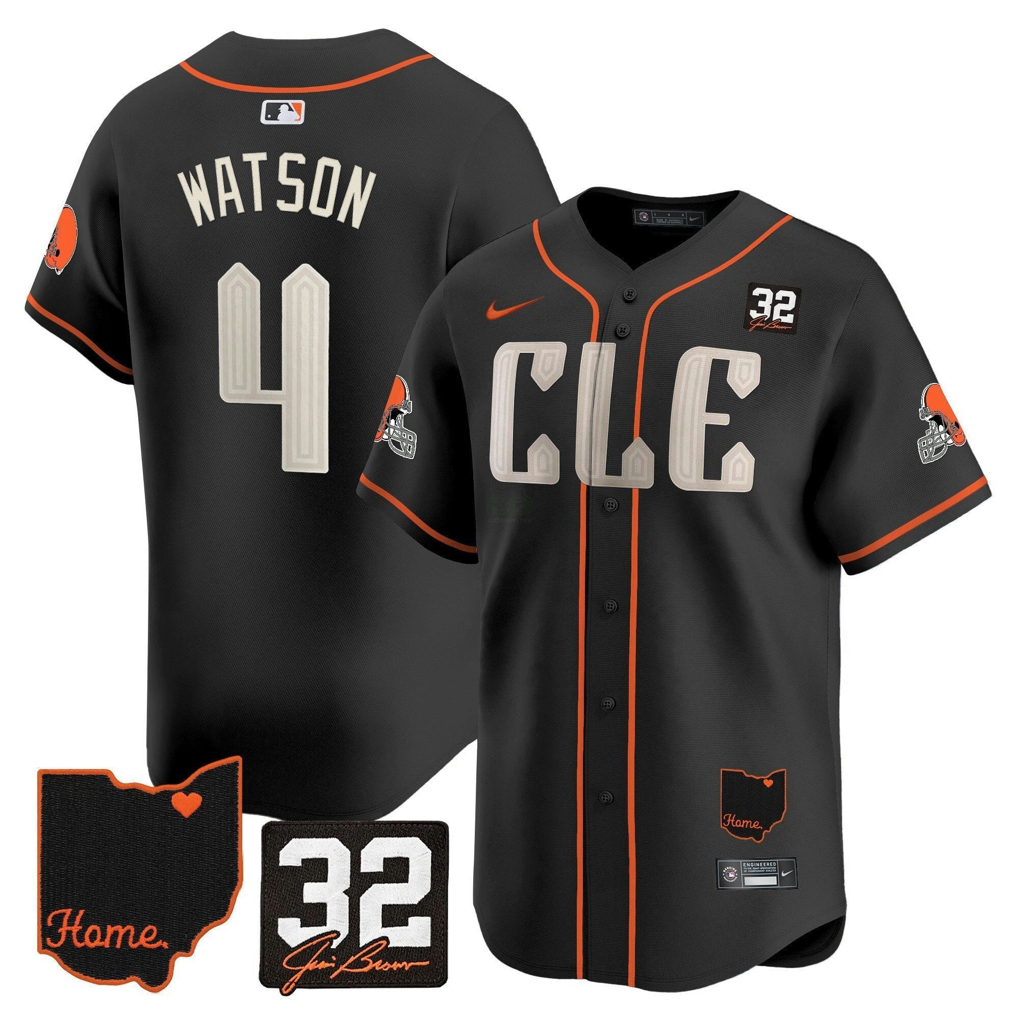 Camisa NFL Men’s Cleveland 2025 Jim Brown Memorial & Home Patch Vapor Premier Limited Jersey