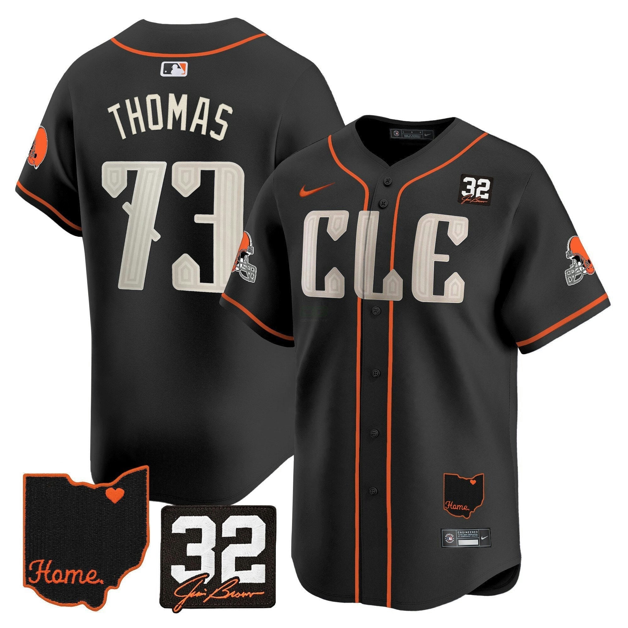 Camisa NFL Men’s Cleveland 2025 Jim Brown Memorial & Home Patch Vapor Premier Limited Jersey