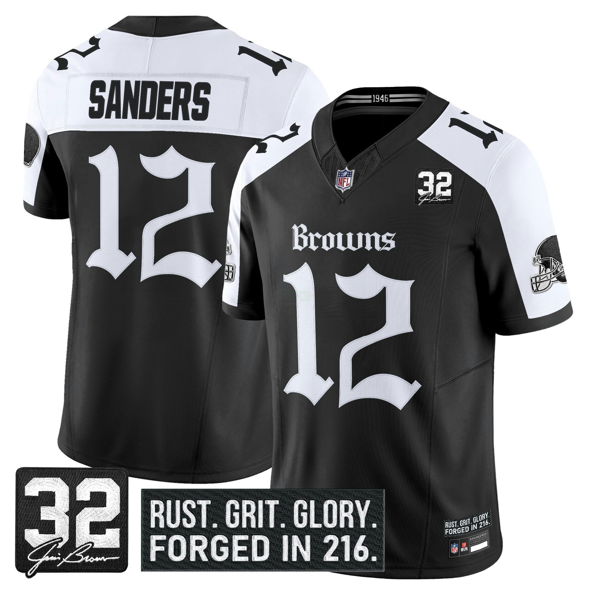 Camisa NFL Men’s Cleveland ‘Gothic Dawg Shadows Drop’ Vapor Limited Jersey