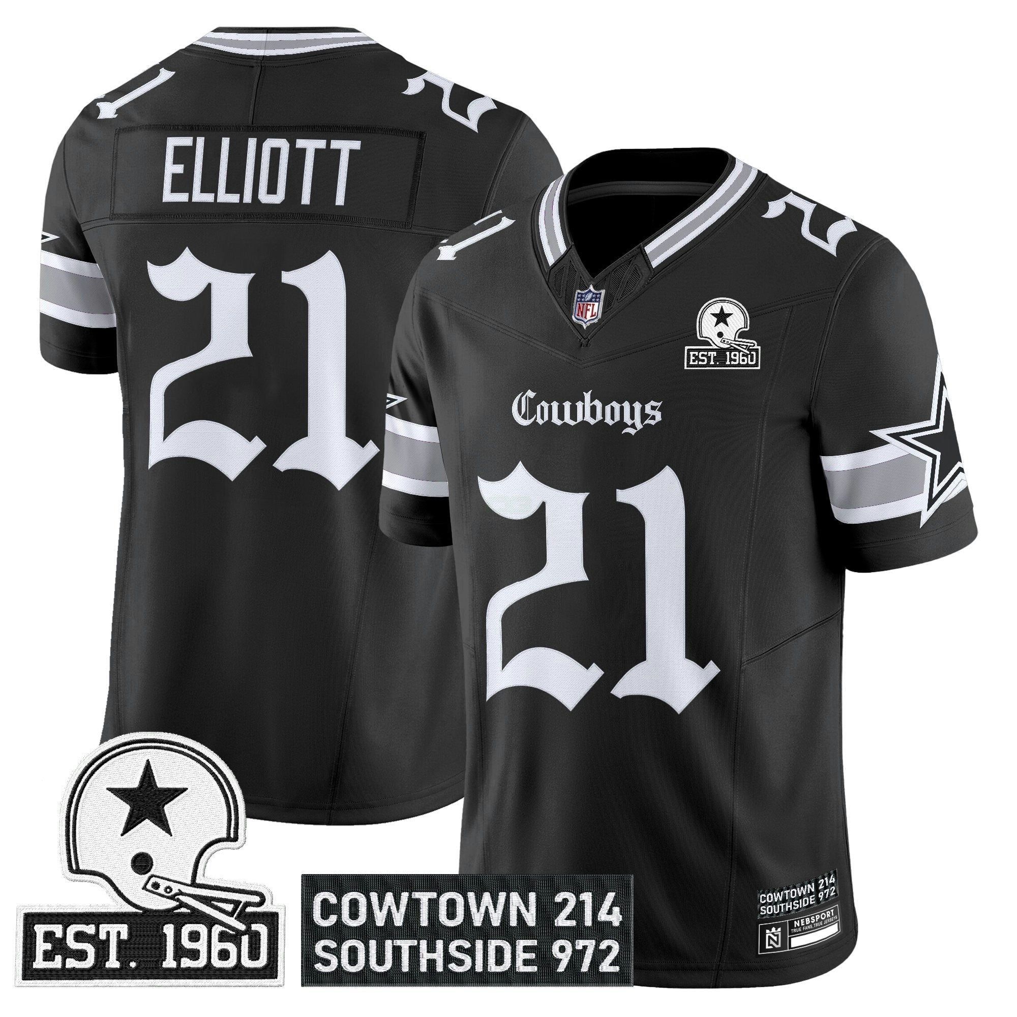 Camisa NFL Men’s Dallas ‘Gothic Lone Star Edition’ Vapor Limited Jersey