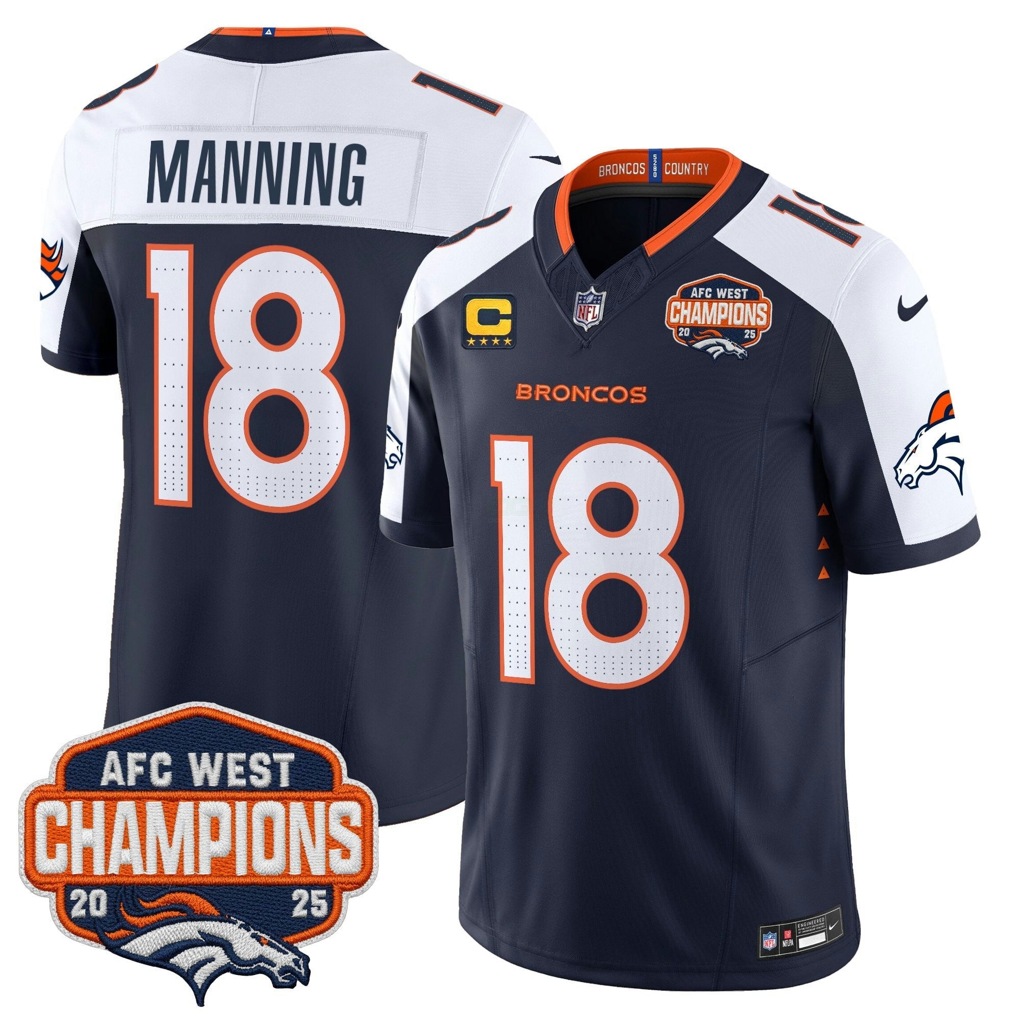 Camisa NFL Men’s Denver 2025 AFC West Division Champions Vapor Limited Jersey