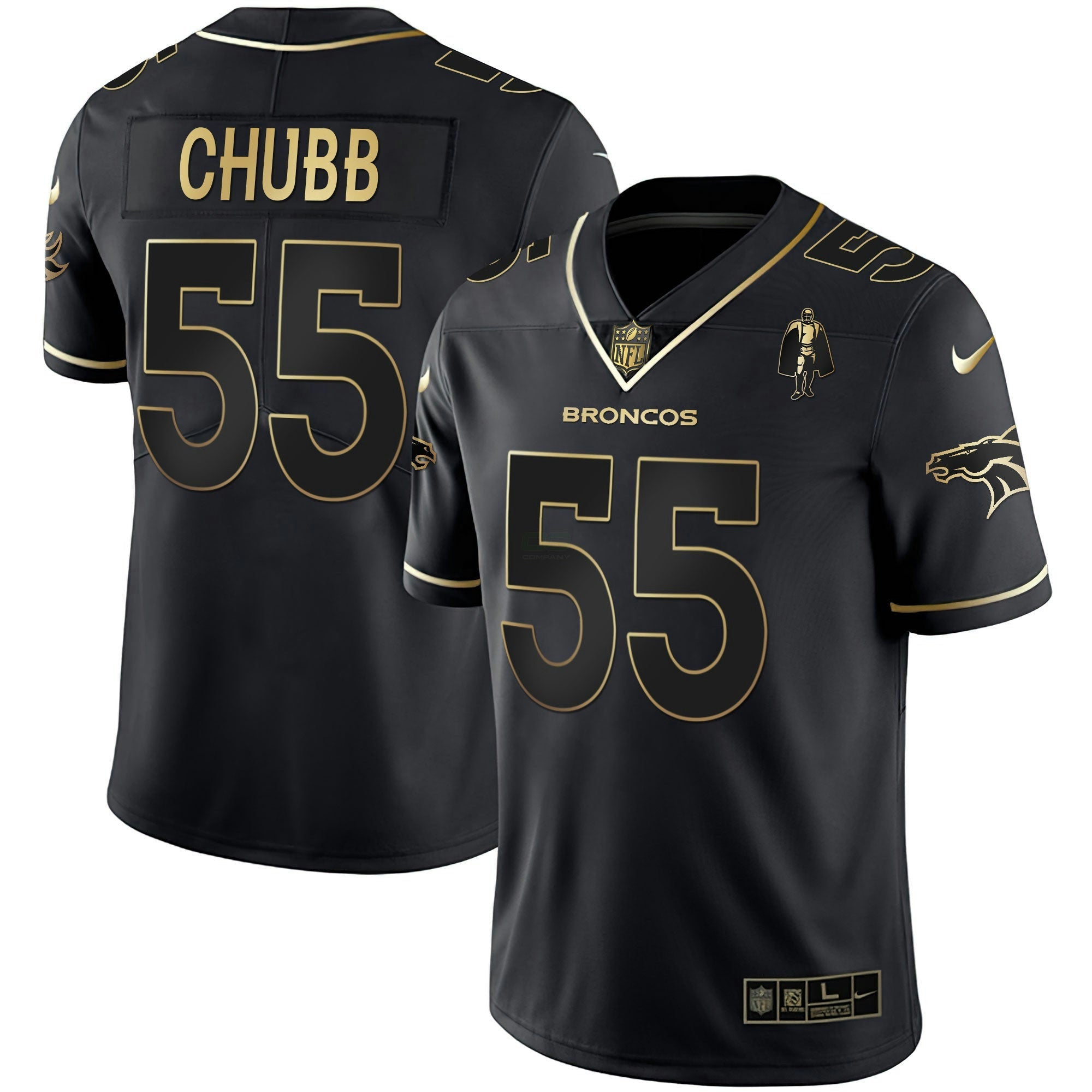 Camisa NFL Men’s Denver Branca Dourada and Preta Dourada Jersey