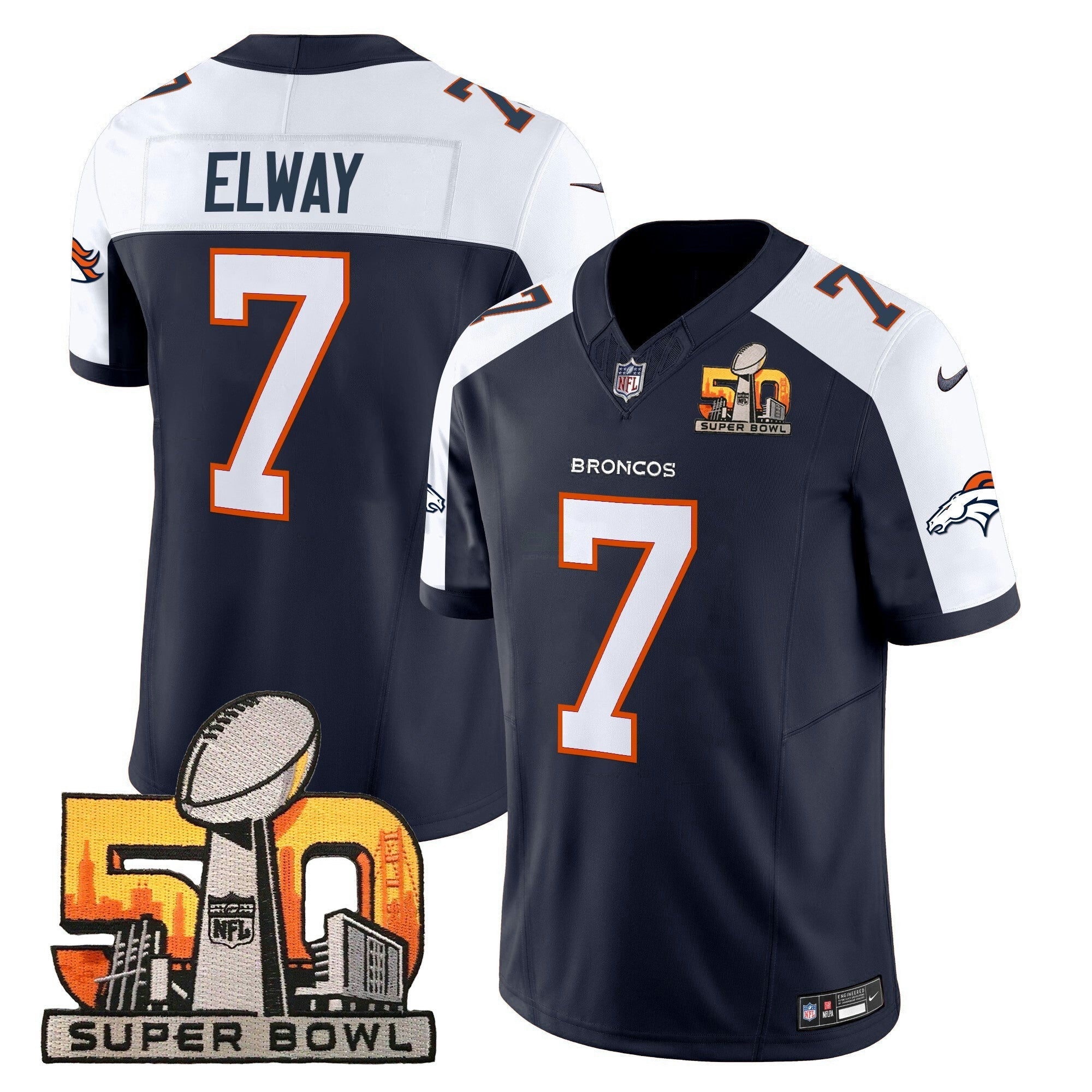 Camisa NFL Men’s Denver Super Bowl 50 Patch Vapor Limited Jersey
