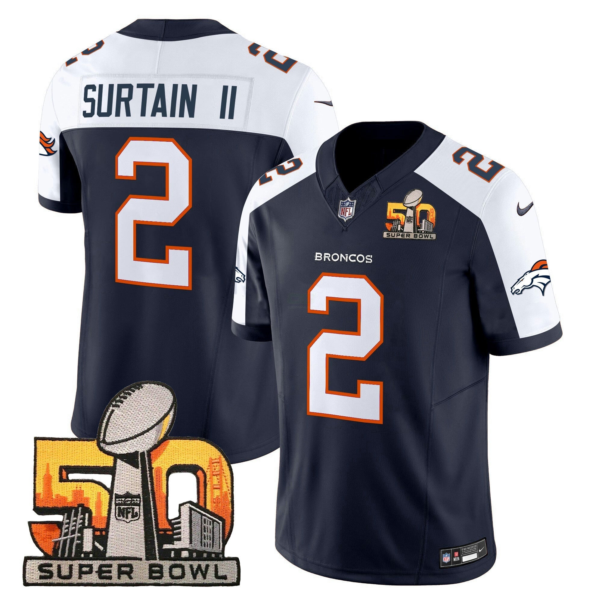 Camisa NFL Men’s Denver Super Bowl 50 Patch Vapor Limited Jersey
