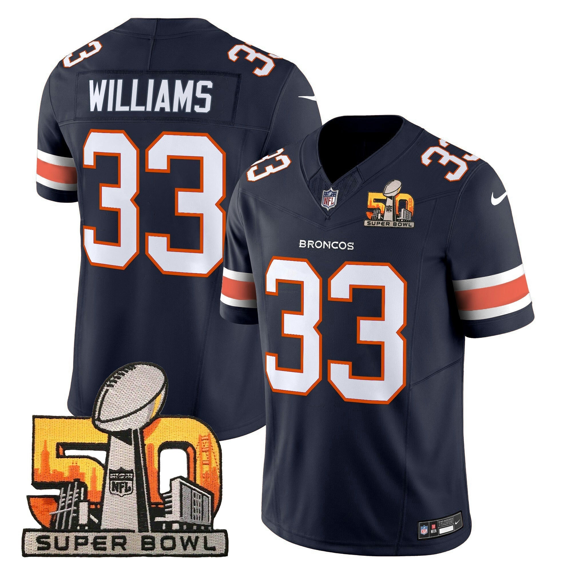 Camisa NFL Men’s Denver Super Bowl 50 Patch Vapor Limited Jersey