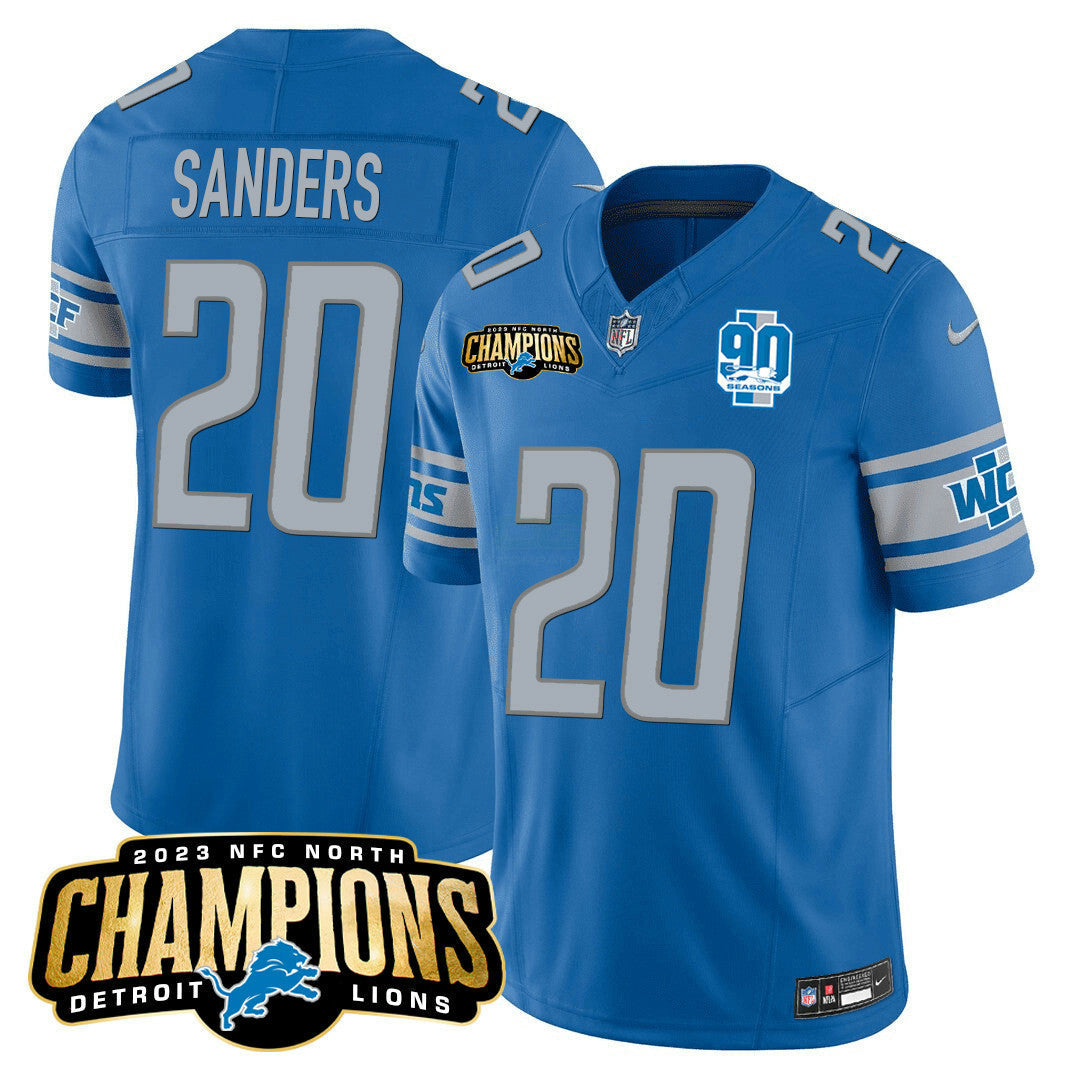 Camisa NFL Men’s Detroit 2023 NFC North Champions Patch Vapor Jersey V2