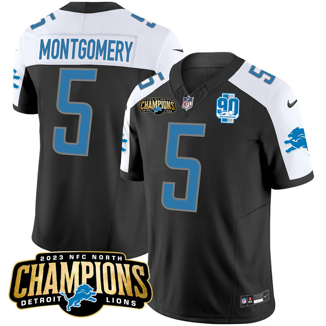 Camisa NFL Men’s Detroit 2023 NFC North Champions Patch Vapor Jersey V2