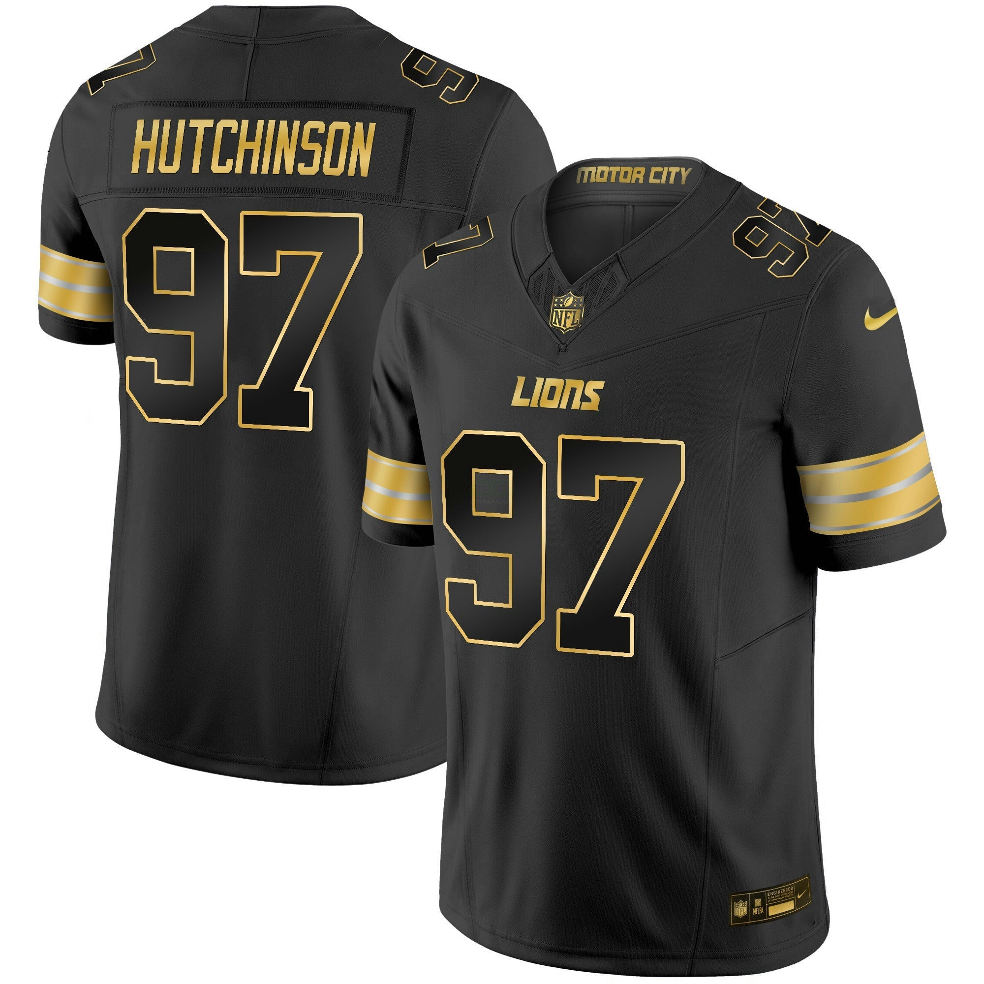 Camisa NFL Men’s Detroit 2024 Dourada Vapor Limited Jersey