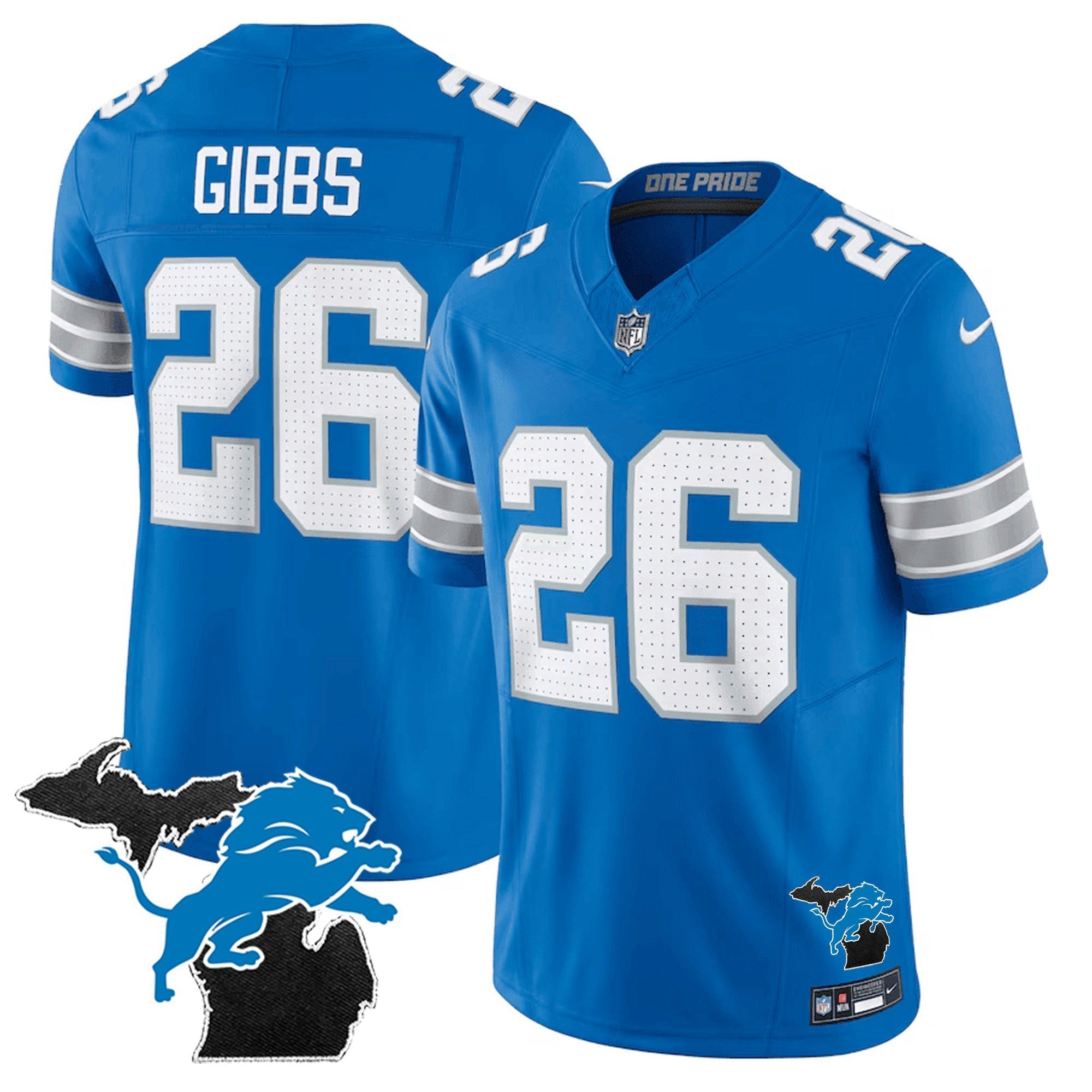 Camisa NFL Men’s Detroit 2024 Michigan Patch Vapor Limited Jersey