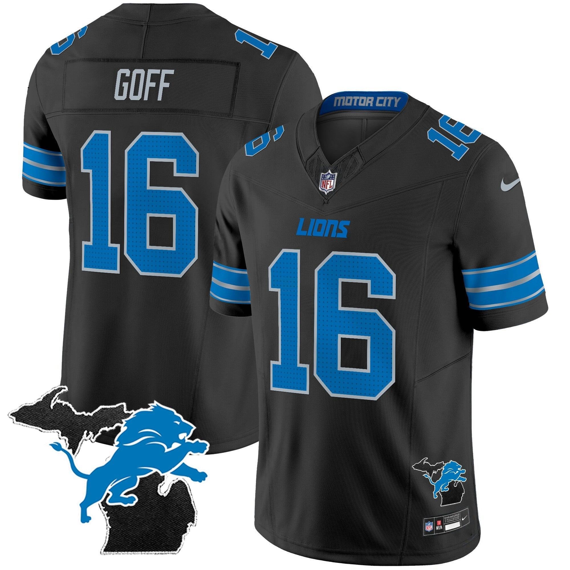 Camisa NFL Men’s Detroit 2024 Michigan Patch Vapor Limited Jersey