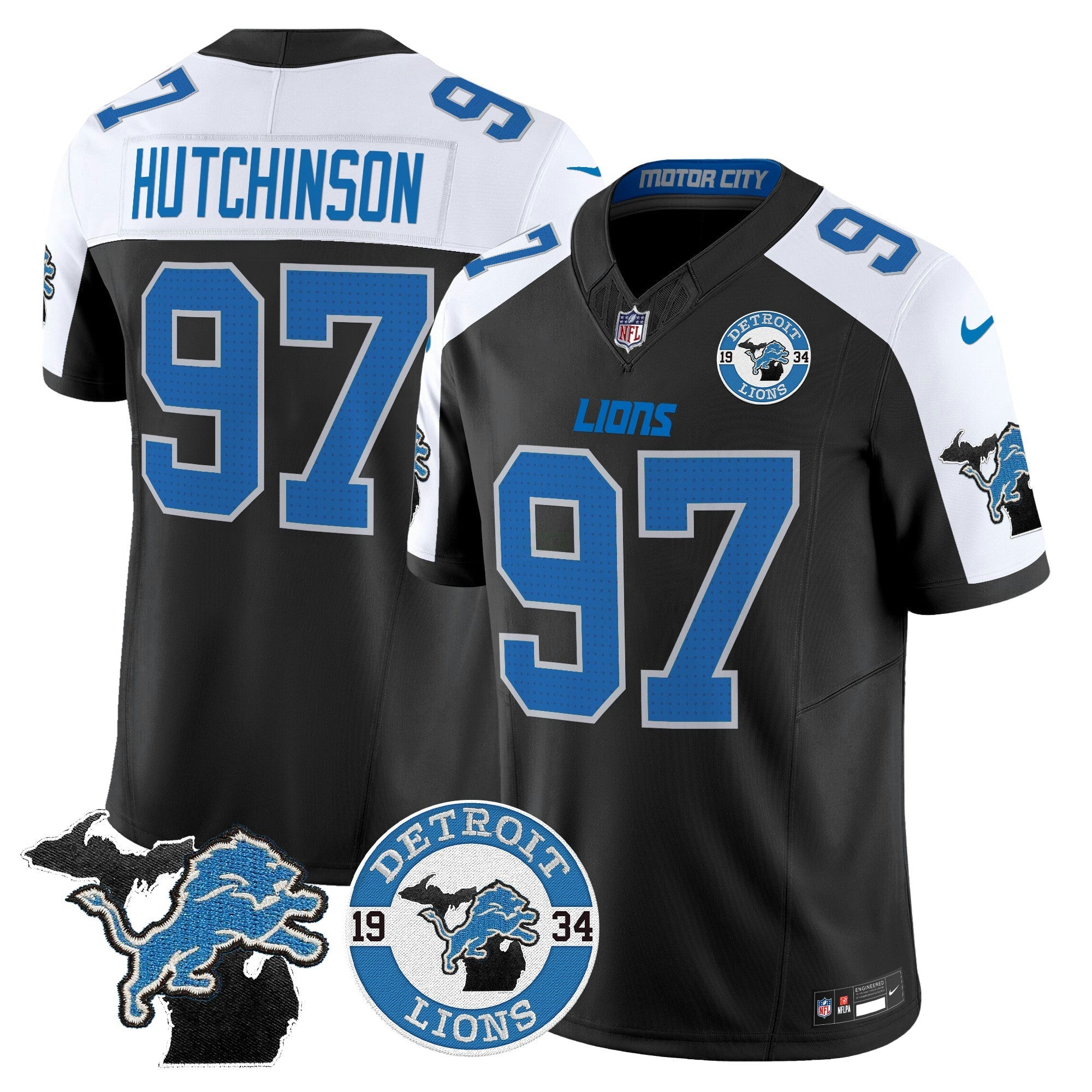 Camisa NFL Men’s Detroit 2024 Vapor Limited Jersey – Est. 1934 Patch