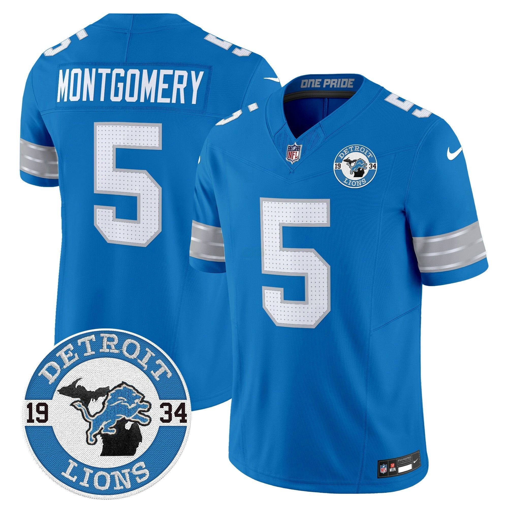 Camisa NFL Men’s Detroit 2024 Vapor Limited Jersey – Est. 1934 Patch