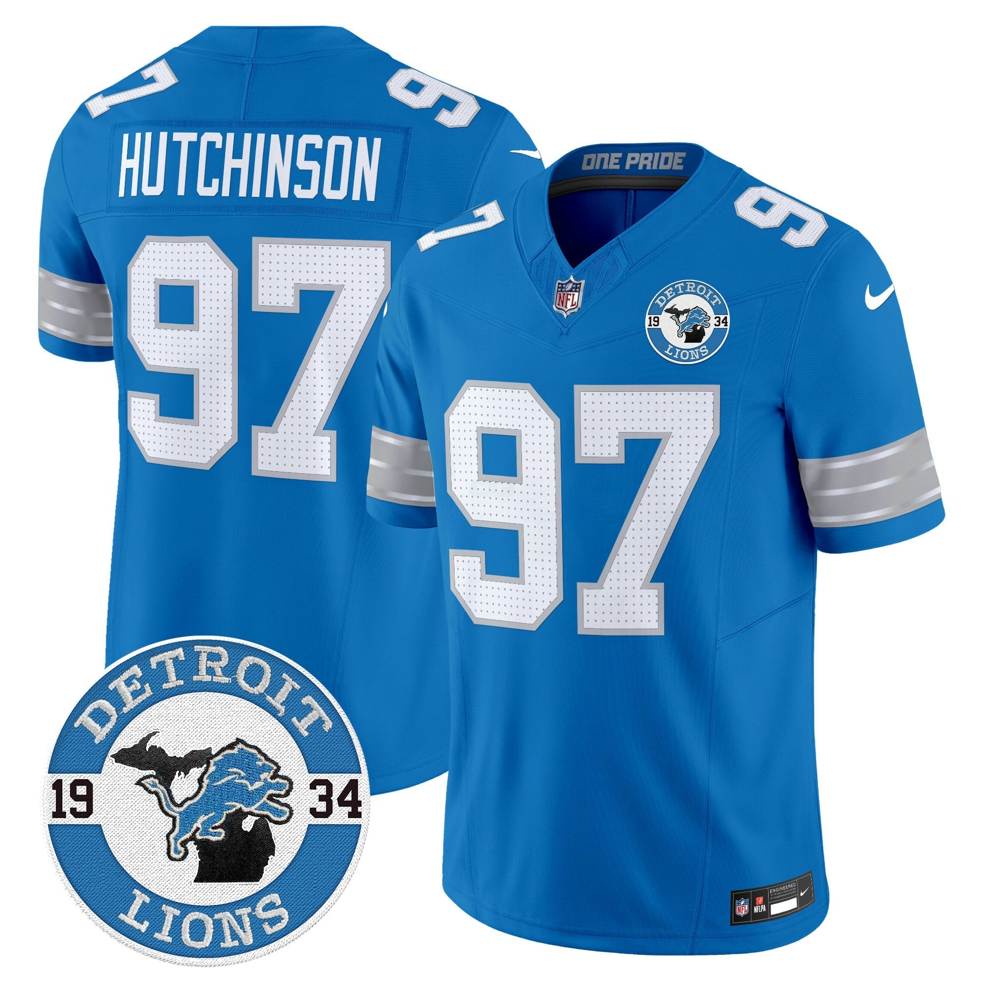 Camisa NFL Men’s Detroit 2024 Vapor Limited Jersey – Est. 1934 Patch