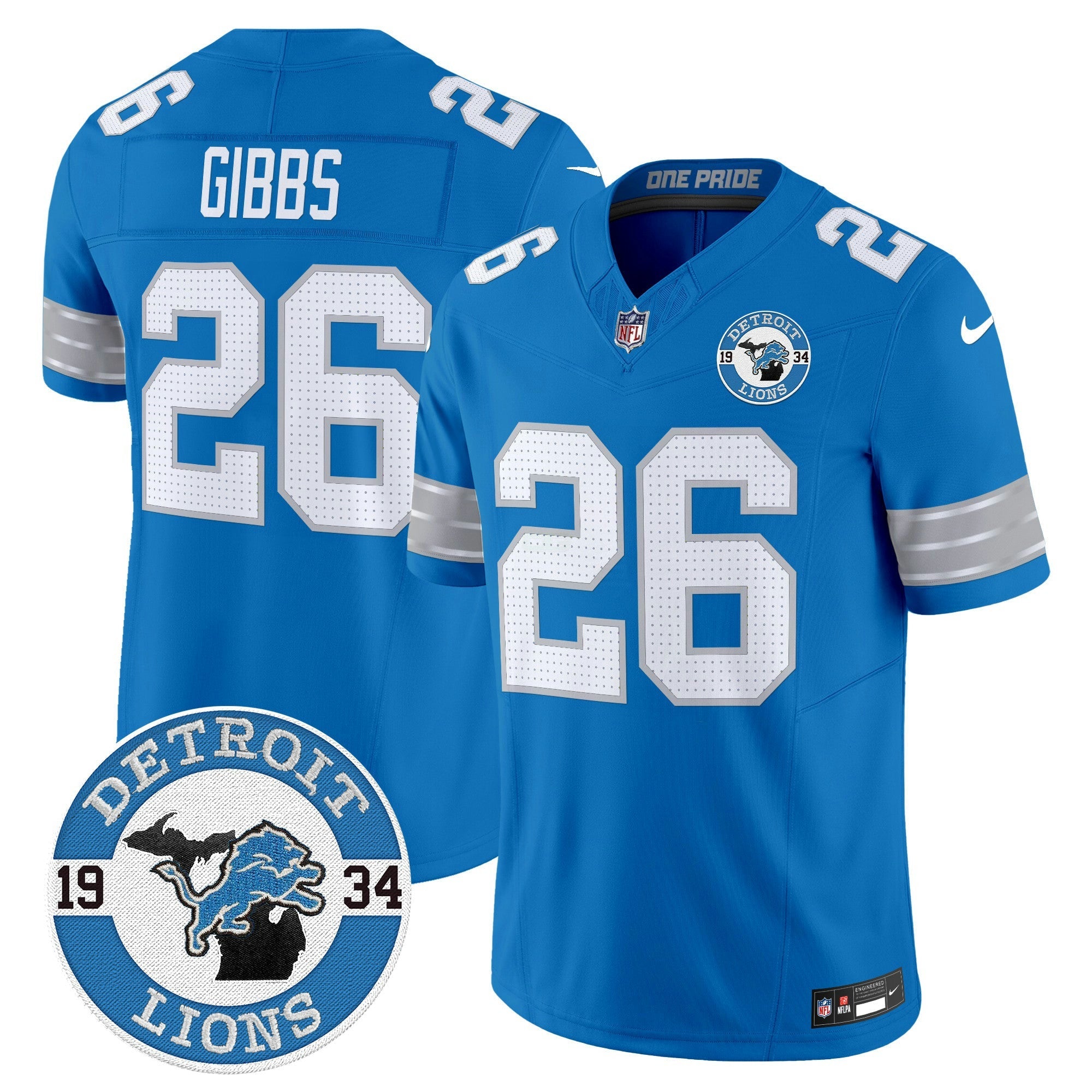 Camisa NFL Men’s Detroit 2024 Vapor Limited Jersey – Est. 1934 Patch