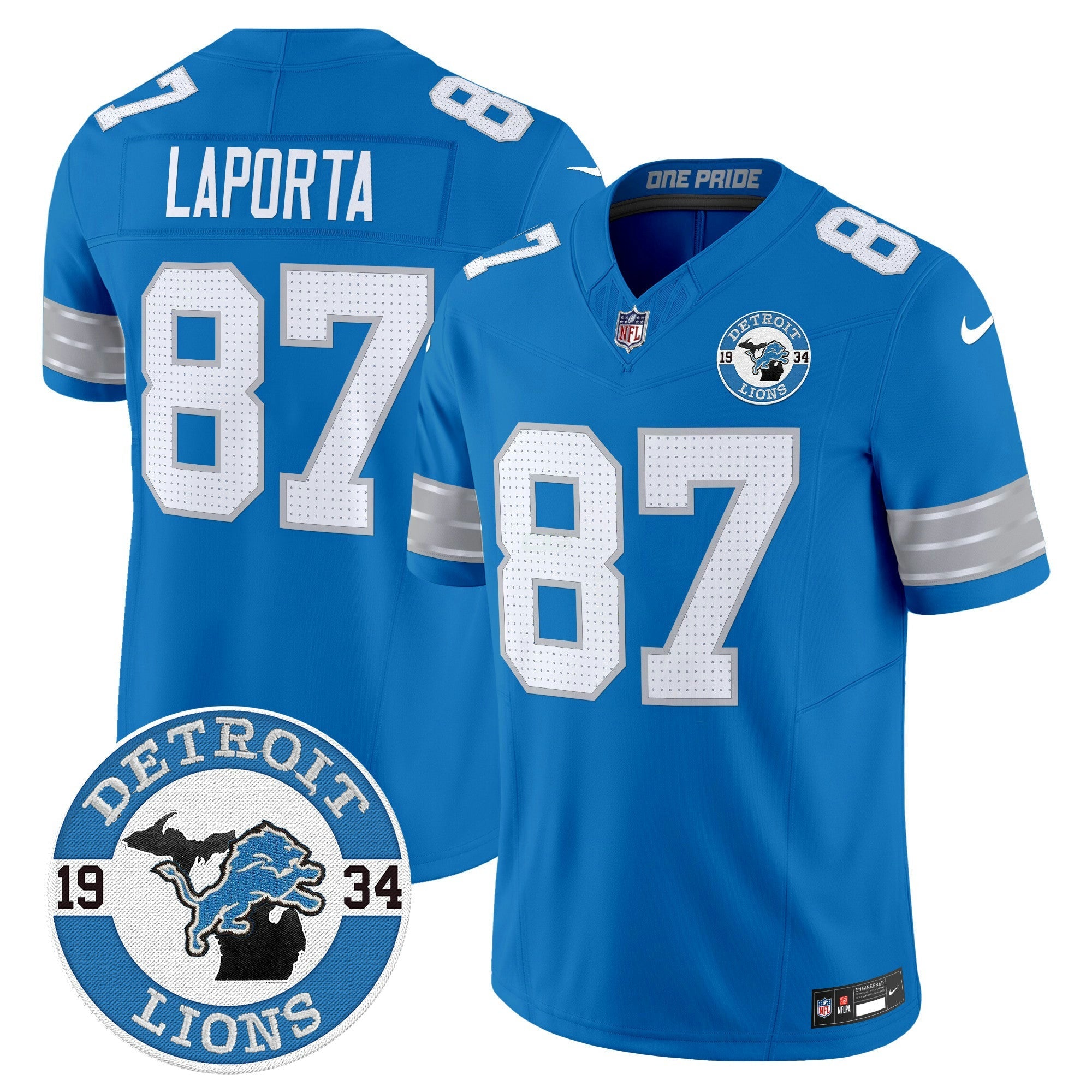 Camisa NFL Men’s Detroit 2024 Vapor Limited Jersey – Est. 1934 Patch