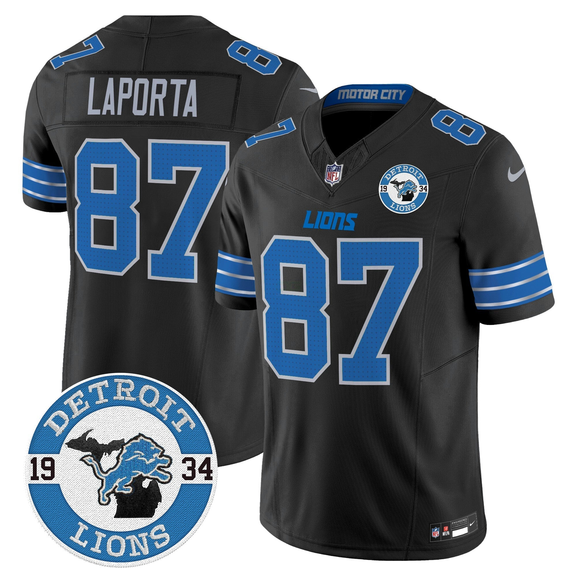 Camisa NFL Men’s Detroit 2024 Vapor Limited Jersey – Est. 1934 Patch