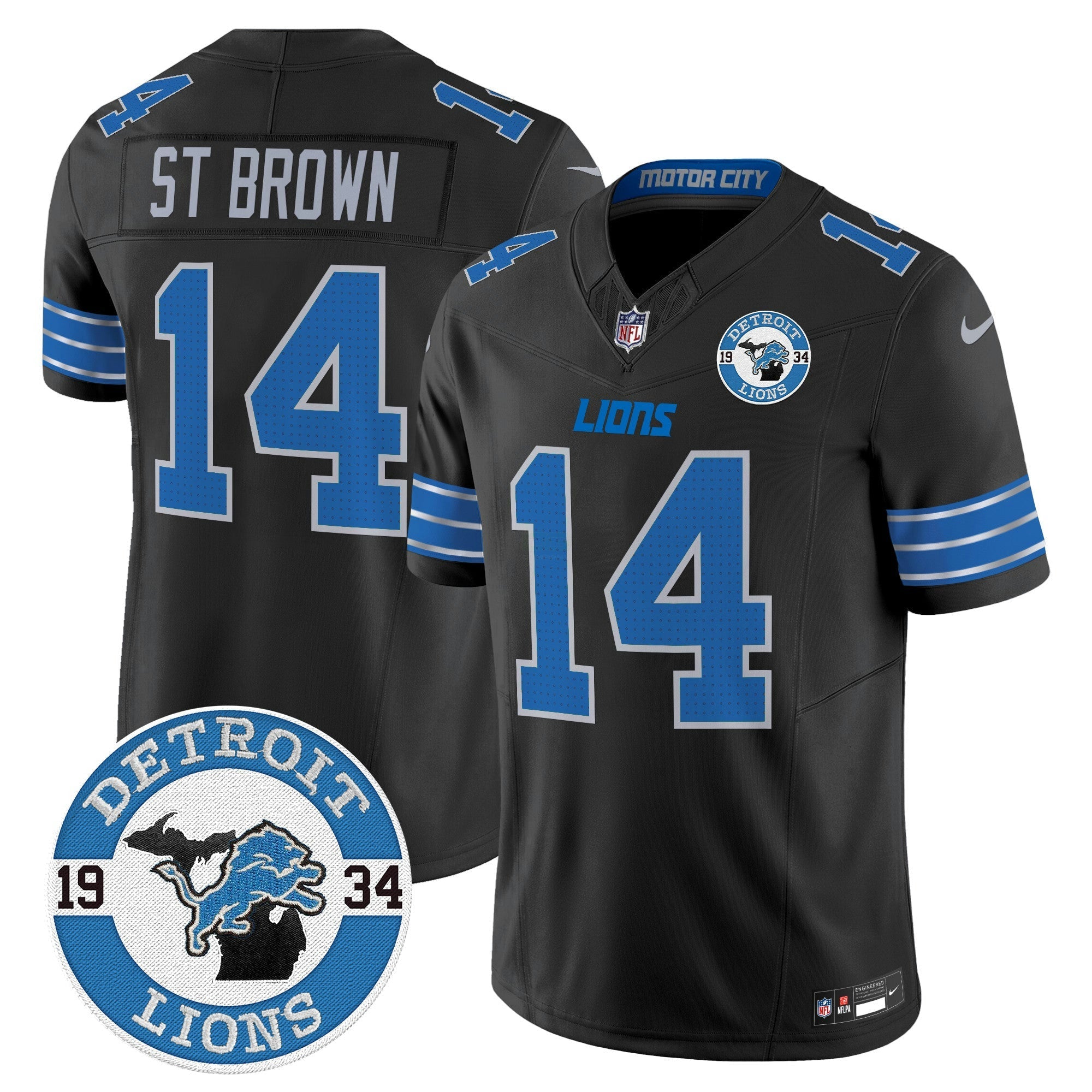 Camisa NFL Men’s Detroit 2024 Vapor Limited Jersey – Est. 1934 Patch