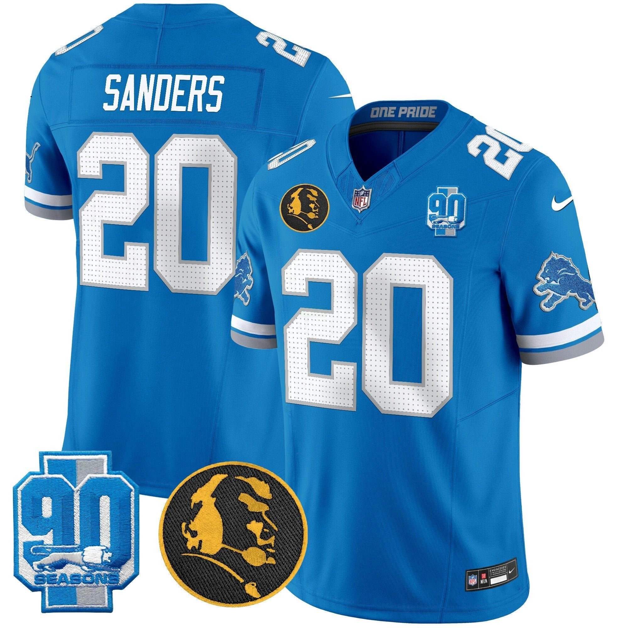 Camisa NFL Men’s Detroit 2025 90th & John Madden Patch Vapor Limited Jersey V2
