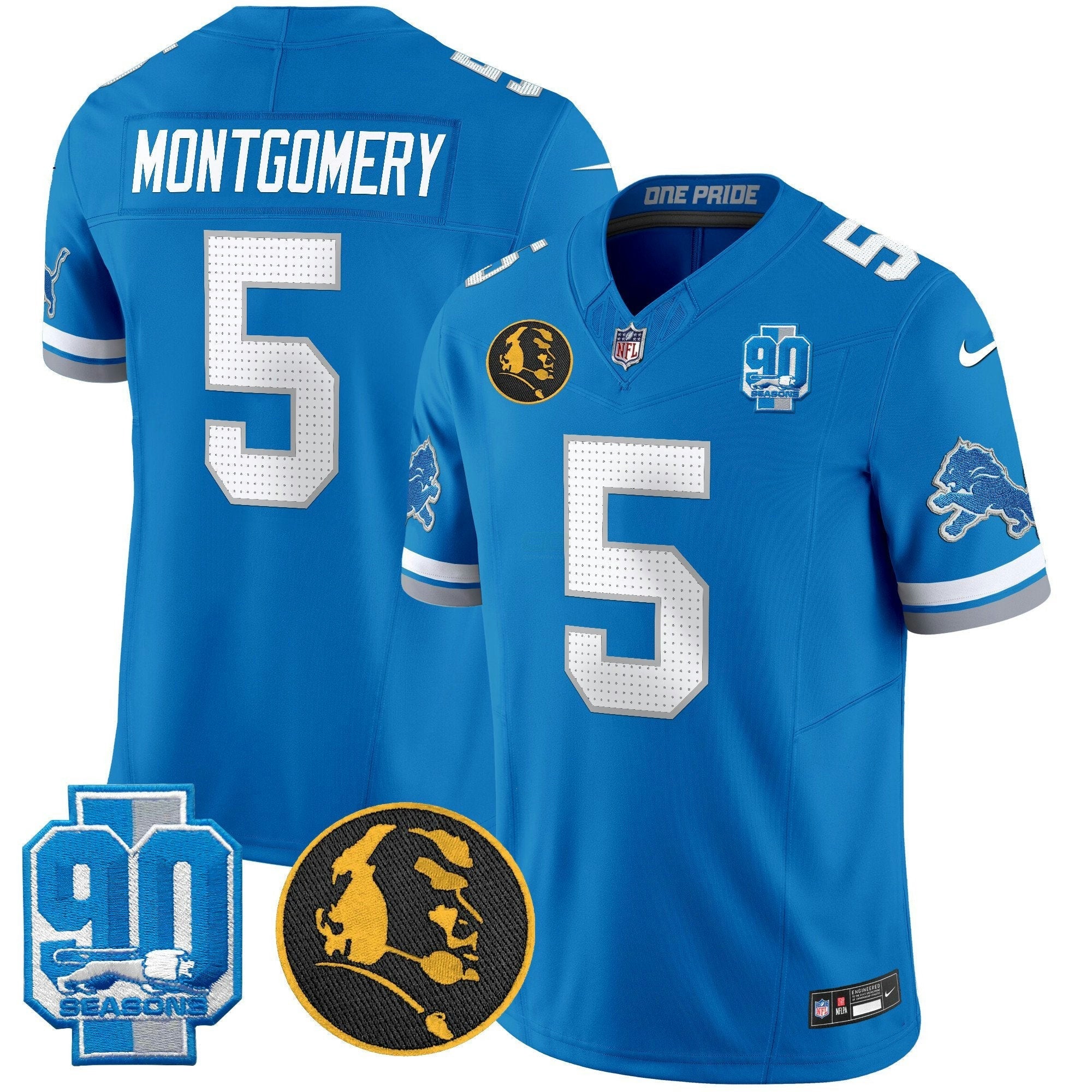 Camisa NFL Men’s Detroit 2025 90th & John Madden Patch Vapor Limited Jersey V2
