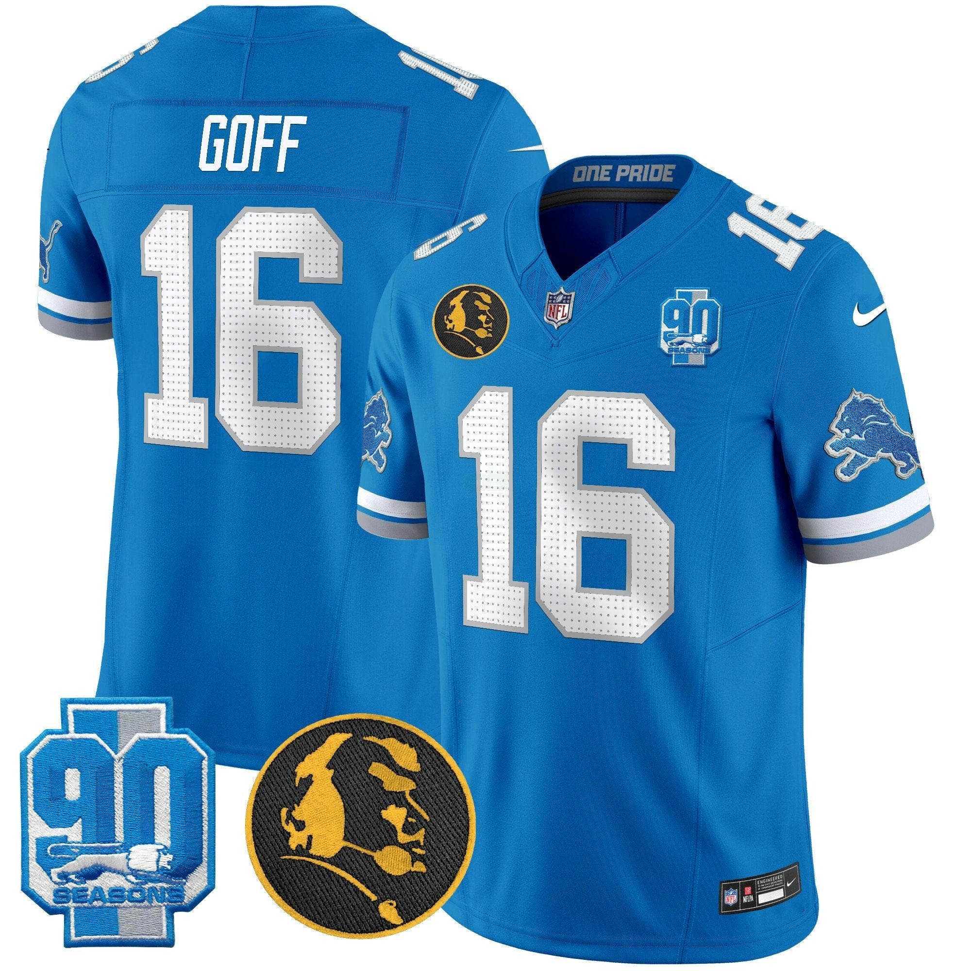 Camisa NFL Men’s Detroit 2025 90th & John Madden Patch Vapor Limited Jersey V2