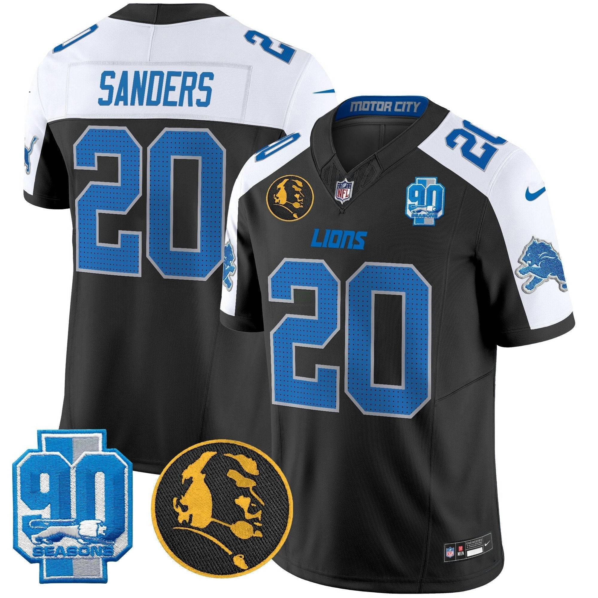 Camisa NFL Men’s Detroit 2025 90th & John Madden Patch Vapor Limited Jersey V2