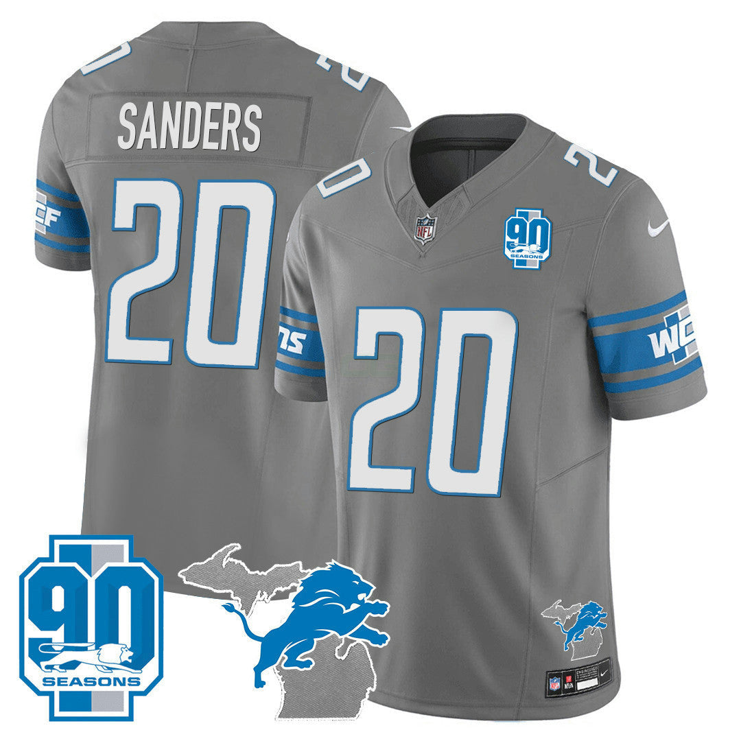 Camisa NFL Men’s Detroit 90th Year & Michigan Patch Vapor Jersey