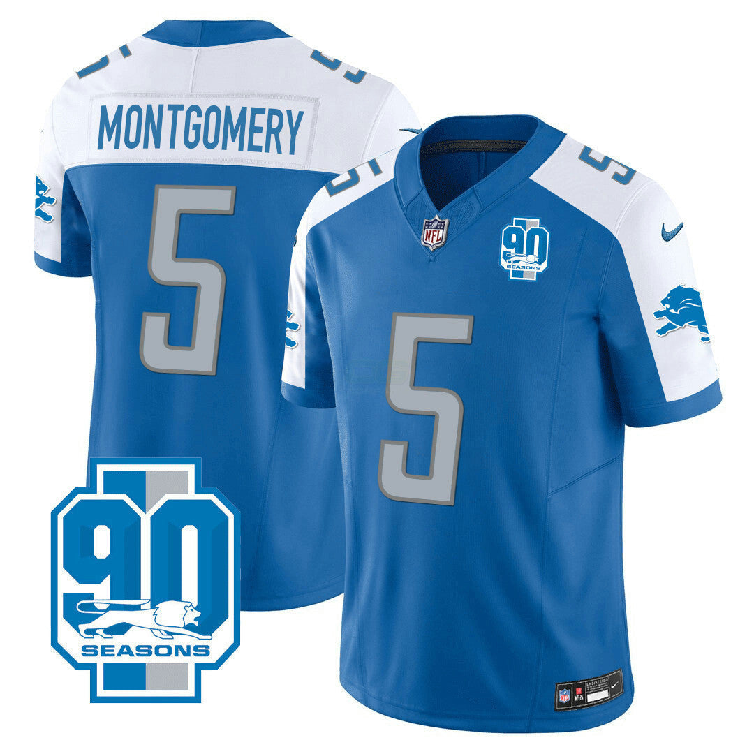 Camisa NFL Men’s Detroit 90th Year Patch Jersey