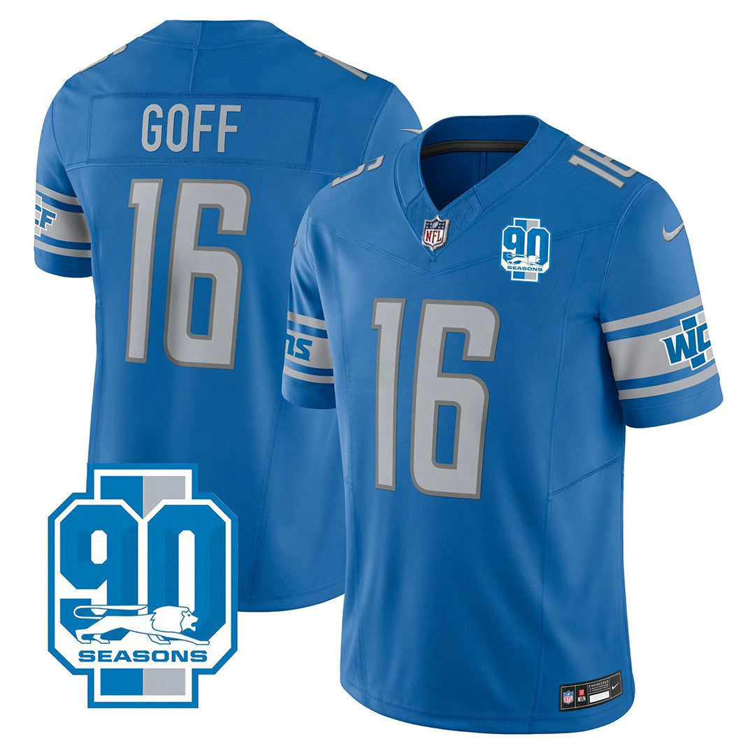 Camisa NFL Men’s Detroit 90th Year Patch Jersey