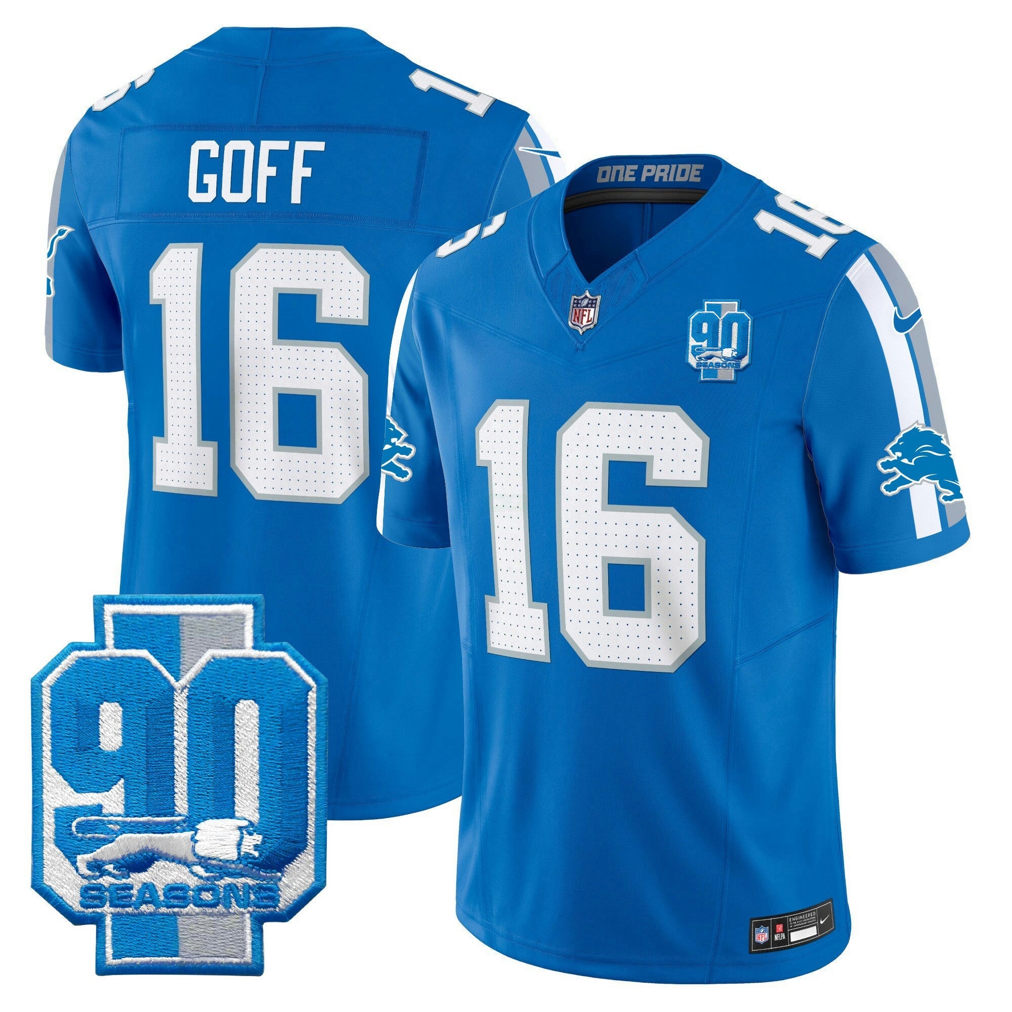 Camisa NFL Men’s Detroit 90th Year Patch Vapor Limited Jersey