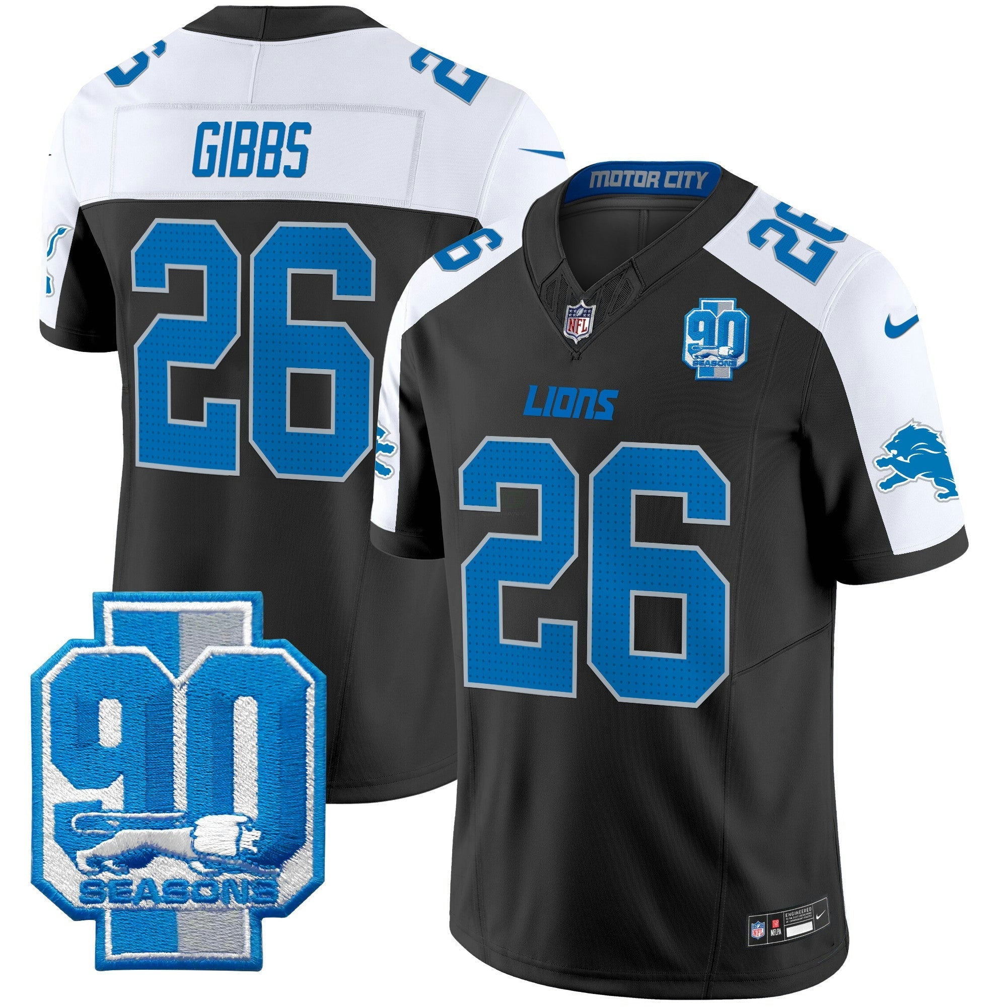 Camisa NFL Men’s Detroit 90th Year Patch Vapor Limited Jersey